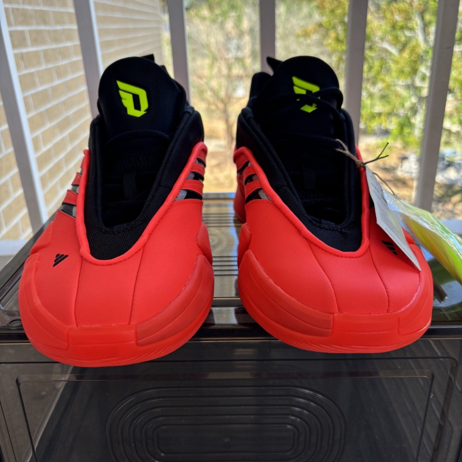 Adidas Dame 9 Shoes Mens Size 7.5 Solar Red Basketball Athletic Sneakers IE3627