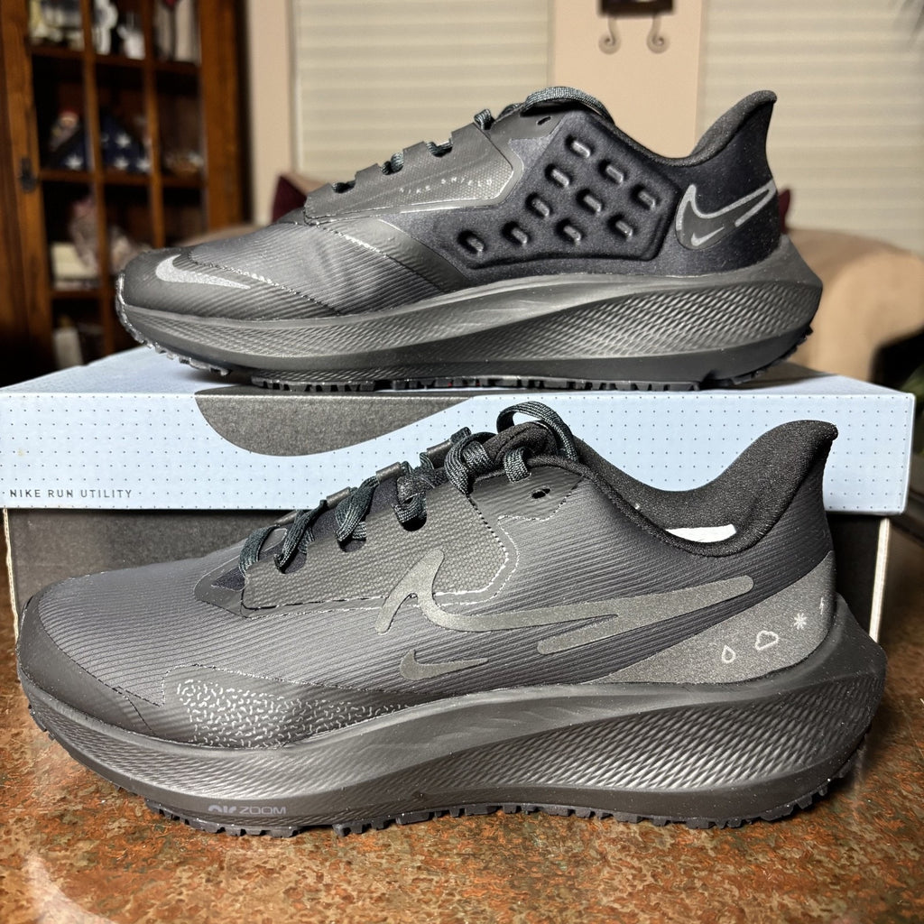 Nike Air Zoom Pegasus 39 Shield Black Athletic Running Shoe Sneaker Womens Sizes