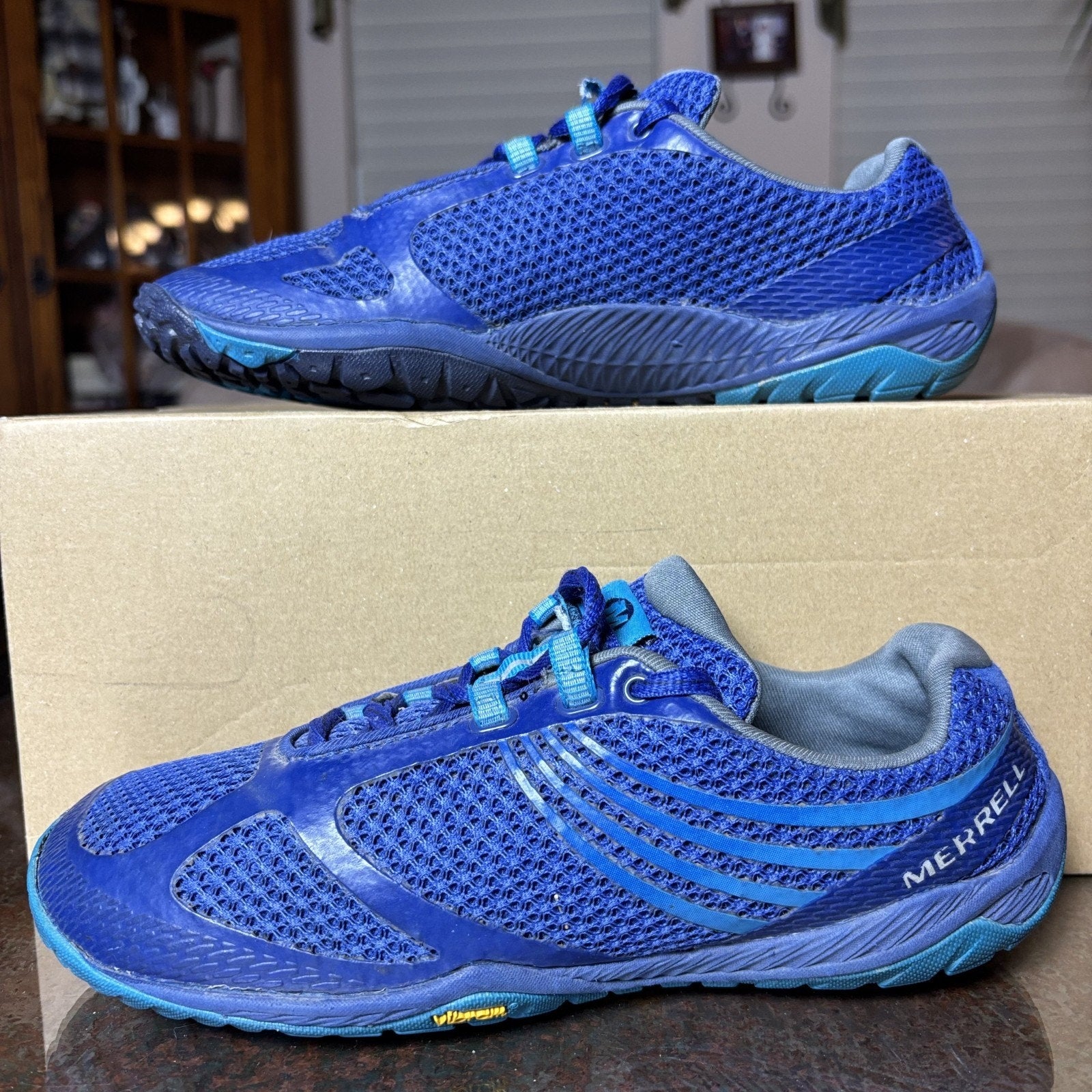 Merrell Pace Glove 3 Shoes Womens 7.5 Blue Athletic Barefoot Minimalist Sneaker