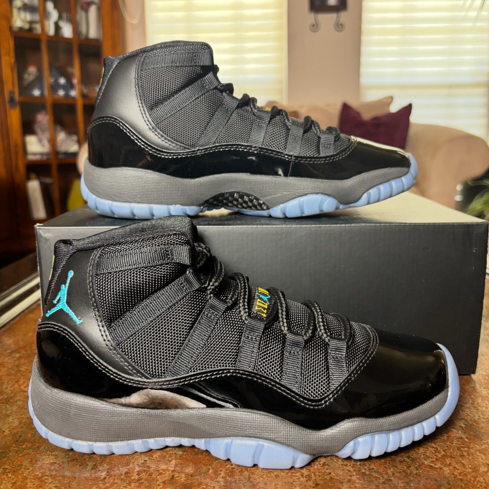 Nike Air Jordan 11 Retro Gamma Black Patent Leather Shoes Sneakers GS Sizes NEW