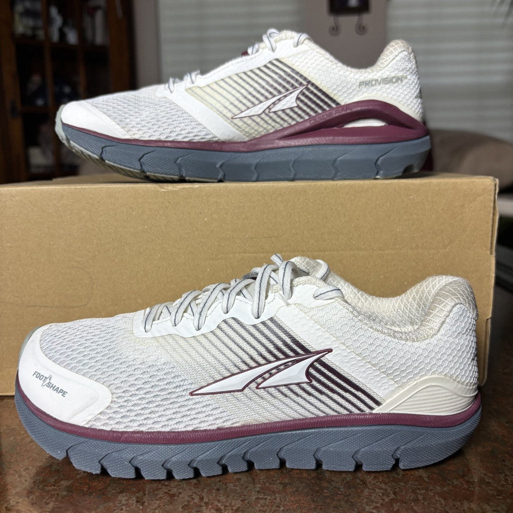 Altra Provision 4 Womens 6.5 White Gray Road Running Athletic Gym Shoes Sneakers