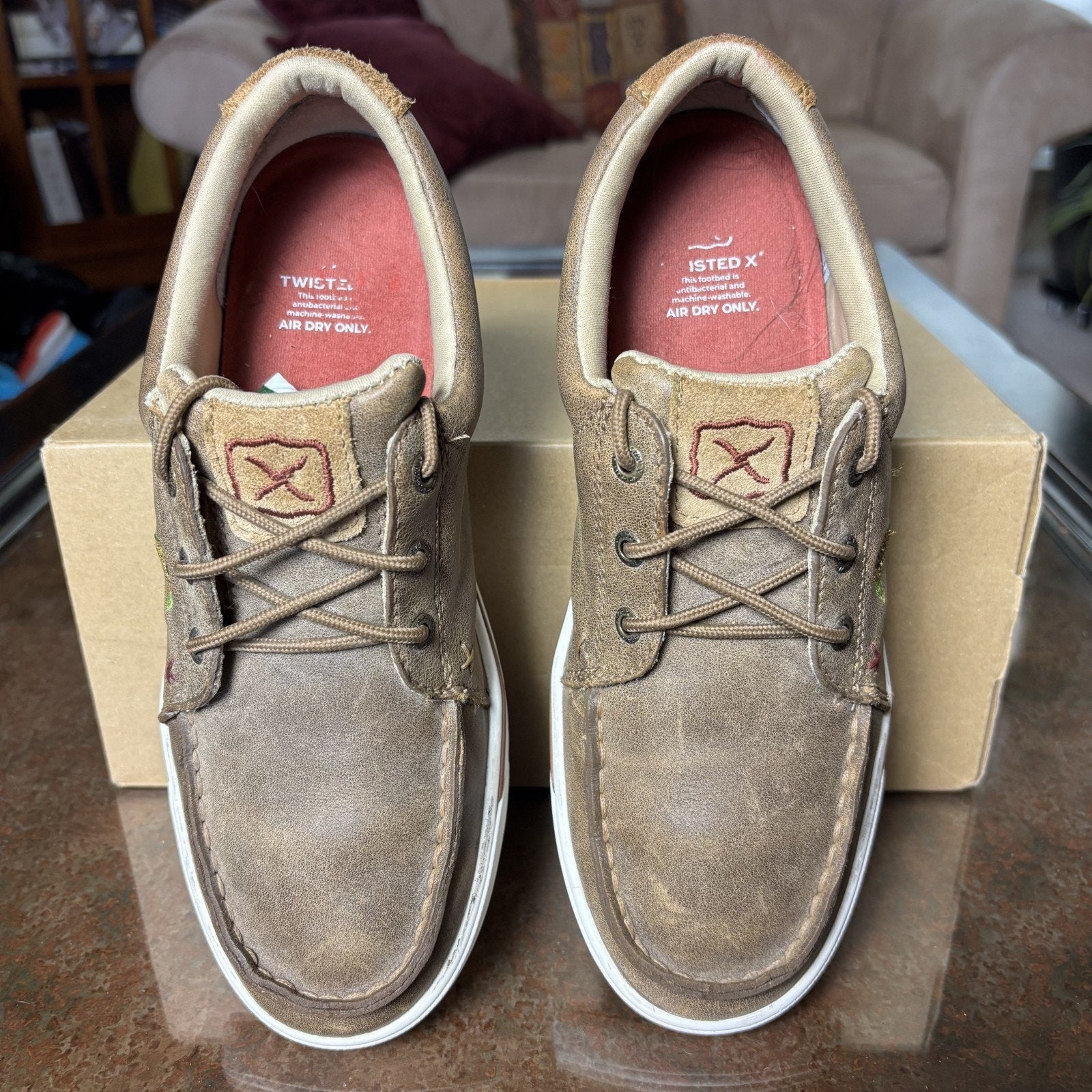 Twisted X Kicks Bomber Womens 8.5 Brown Sunflower Casual Western Lifestyle Shoes