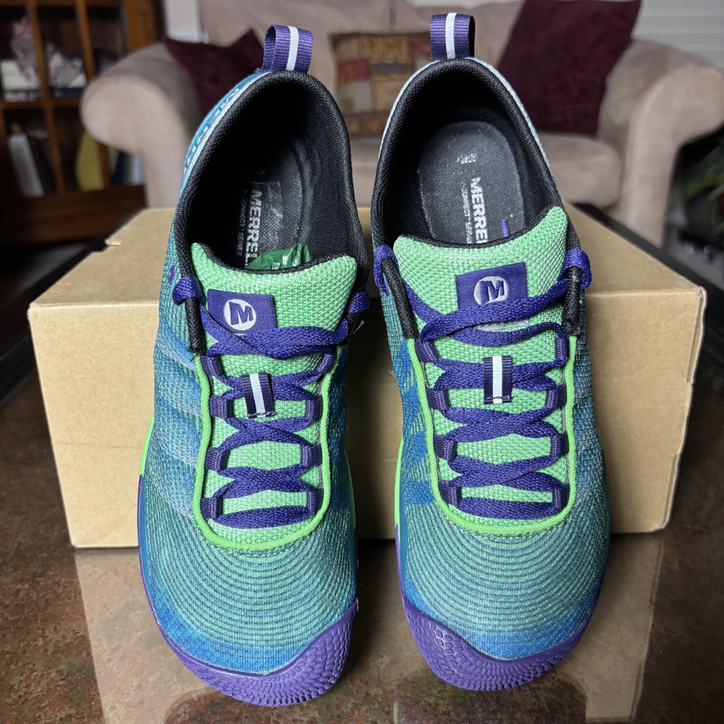Merrell Vapor Glove 2 Shoes Women's 9 Blue Green Barefoot Minimalist Athletic