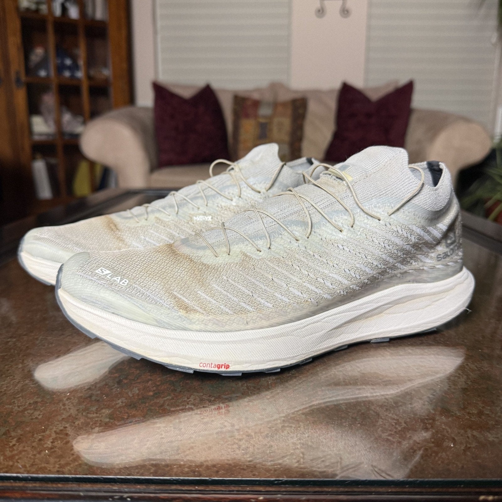 Salomon S/LAB Pulsar Men's 11.5 Grey Trail Running Athletic Gym Shoes Sneakers
