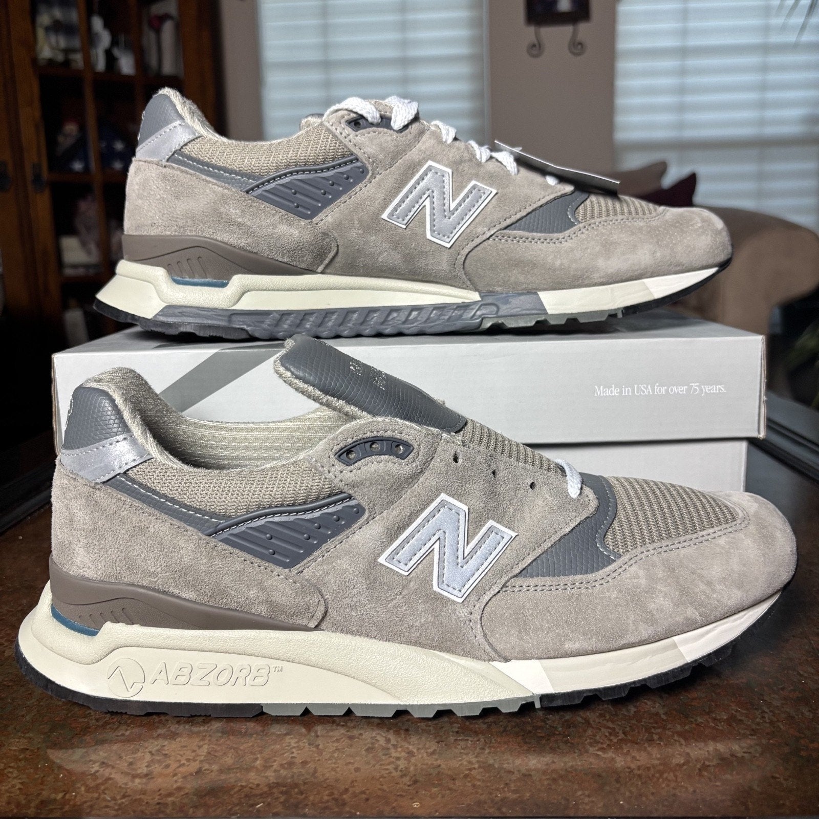 New Balance 998 Made in USA Shoes Mens Size 13 Grey Silver Lifestyle Sneakers