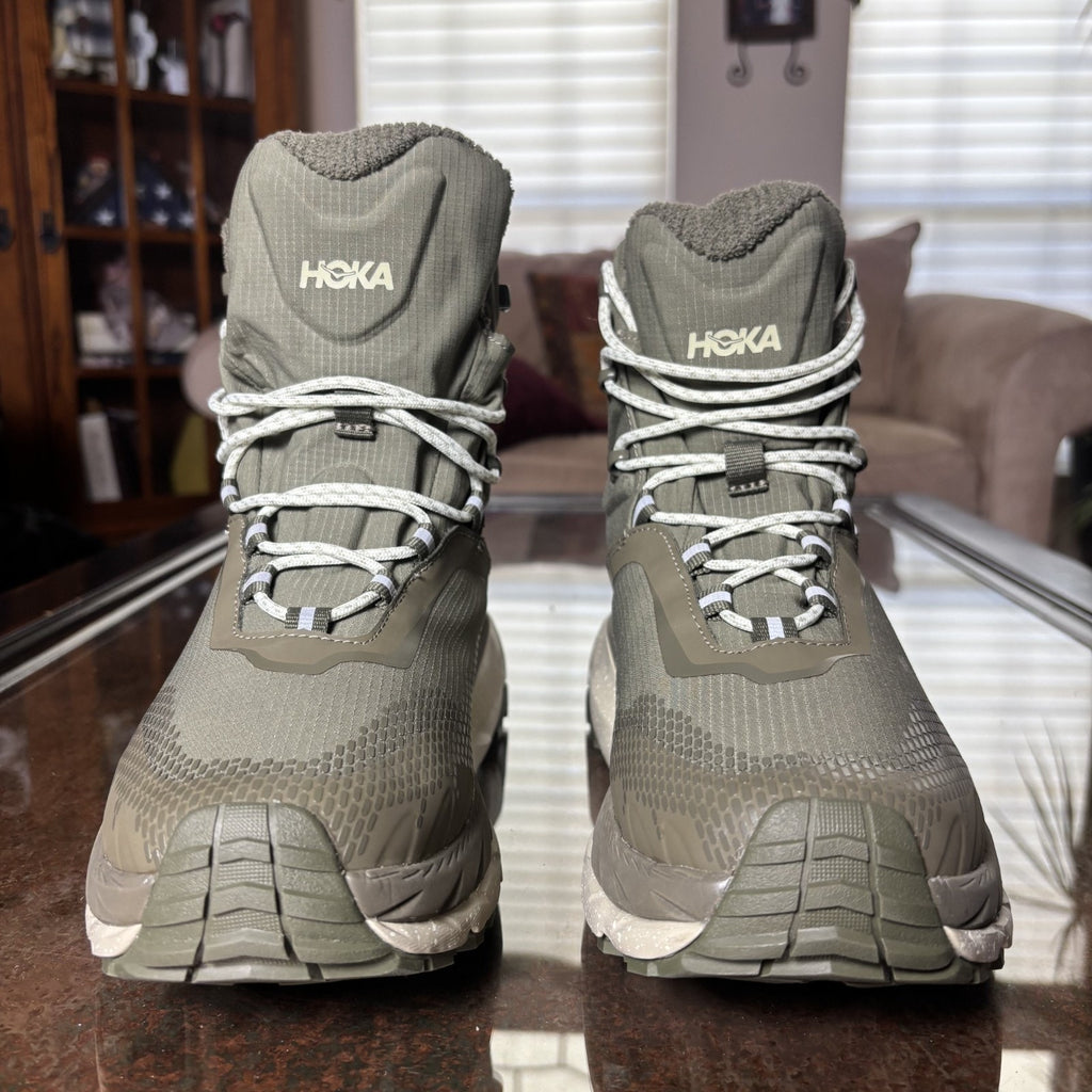 Hoka One One Kaha 2 Frost GTX Hiking Boots Mens Size 9.5 Green Outdoor Insulated