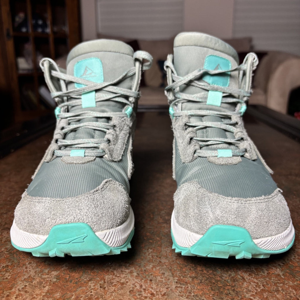 Altra Lone Peak Hiker 2 Boots Womens Size 9 Green Mesh Suede Trail Outdoor Shoes