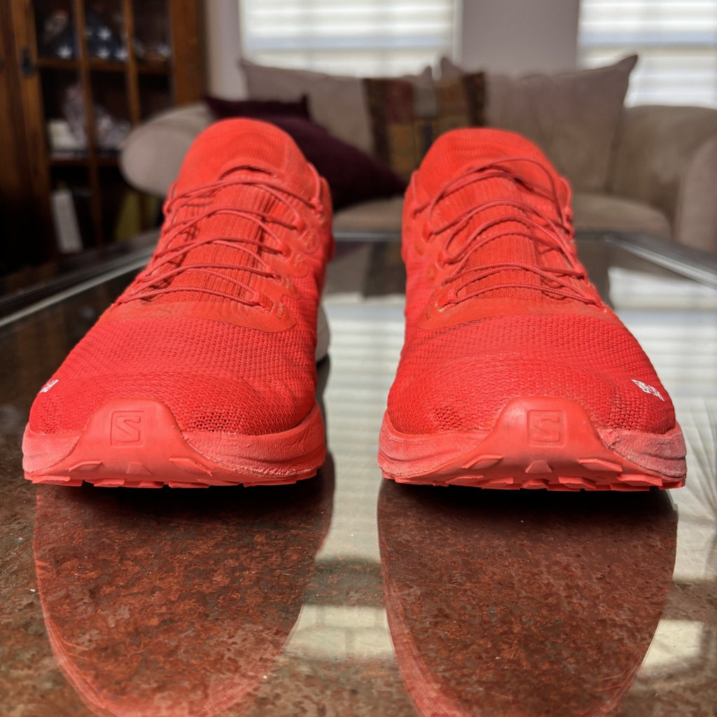 Salomon S/Lab Sense 8 Shoes Mens 11.5 Red White Trail Running Athletic Sneakers