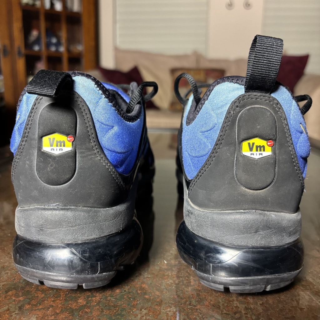 Nike Air Vapormax Plus Shoes Mens 10.5 Blue Black Athletic Gym Lifestyle Sneaker
