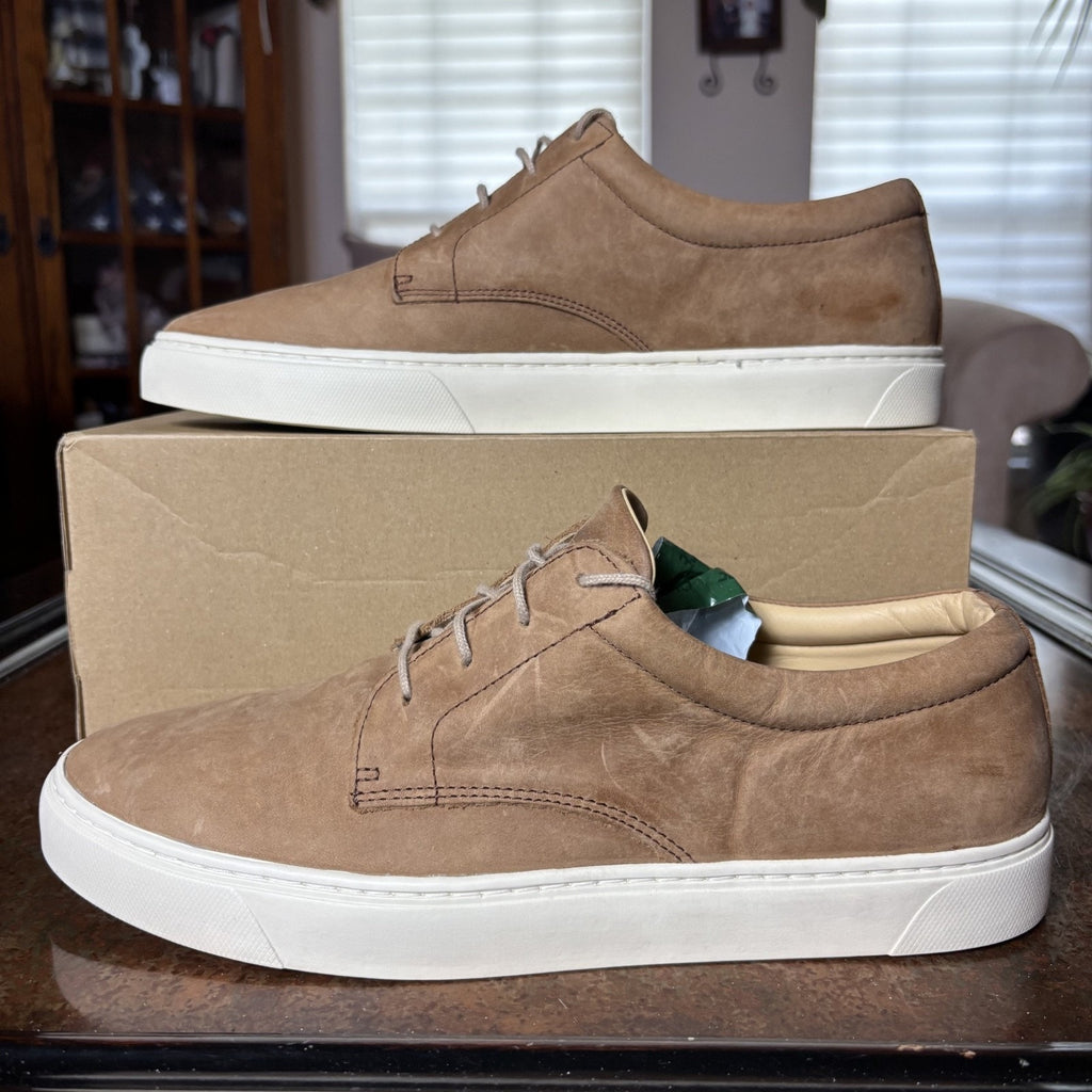 Nisolo Diego Shoes Men's 11 Tan White Comfort Casual Lifestyle Vibram Sneakers