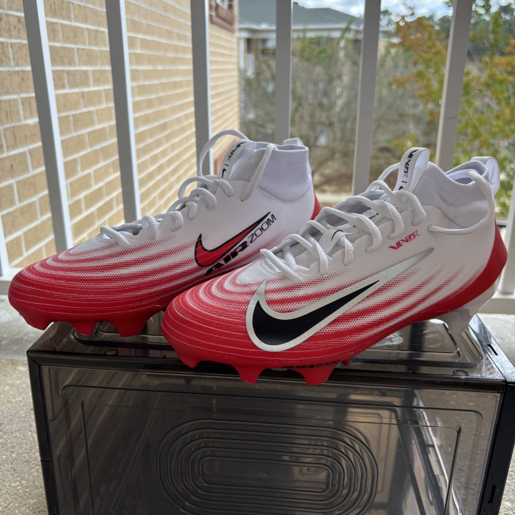 Nike Zoom Air Vapor Pro 1 Football Cleats Mens Size 8 White Red FB3298-102