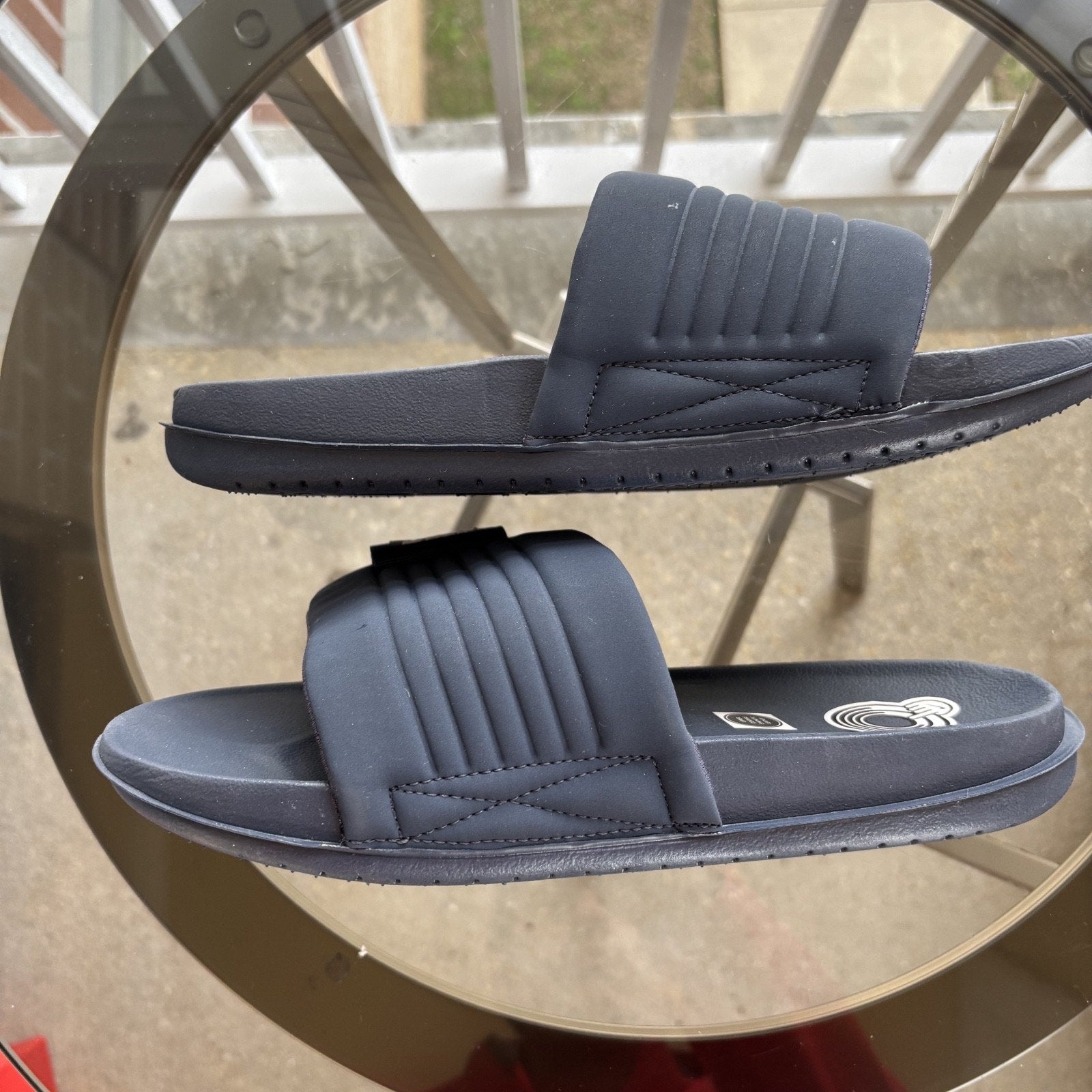 Nike Offcourt Adjust Slides Mens Size 8 Navy Blue Comfort Stap Water Slipper NEW