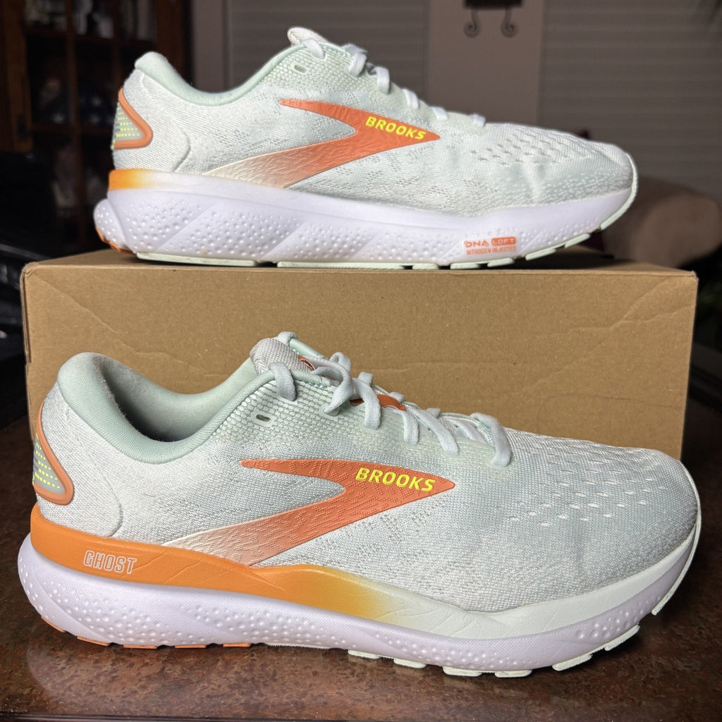 Brooks Ghost 16 Shoes Women's Size 9.5 Mint Green Road Running Athletic Sneakers