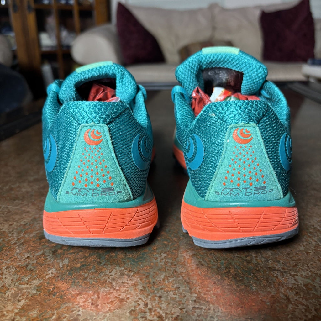 Topo Athletic MT 3 Shoes Women's 9 Teal Orange Trail Running Athletic Sneakers