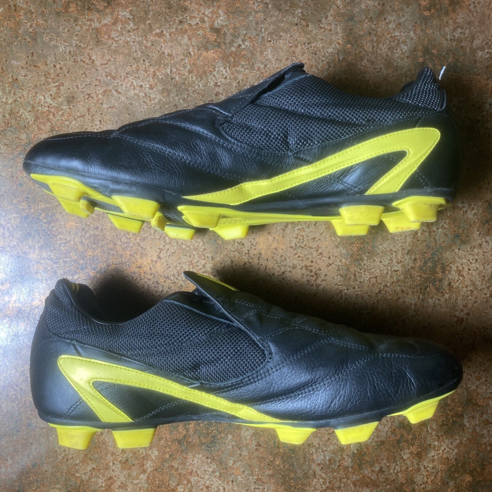 Adidas F30 FG 2003 Vintage Black Yellow Leather Soccer Boots Cleats Mens Sz 12