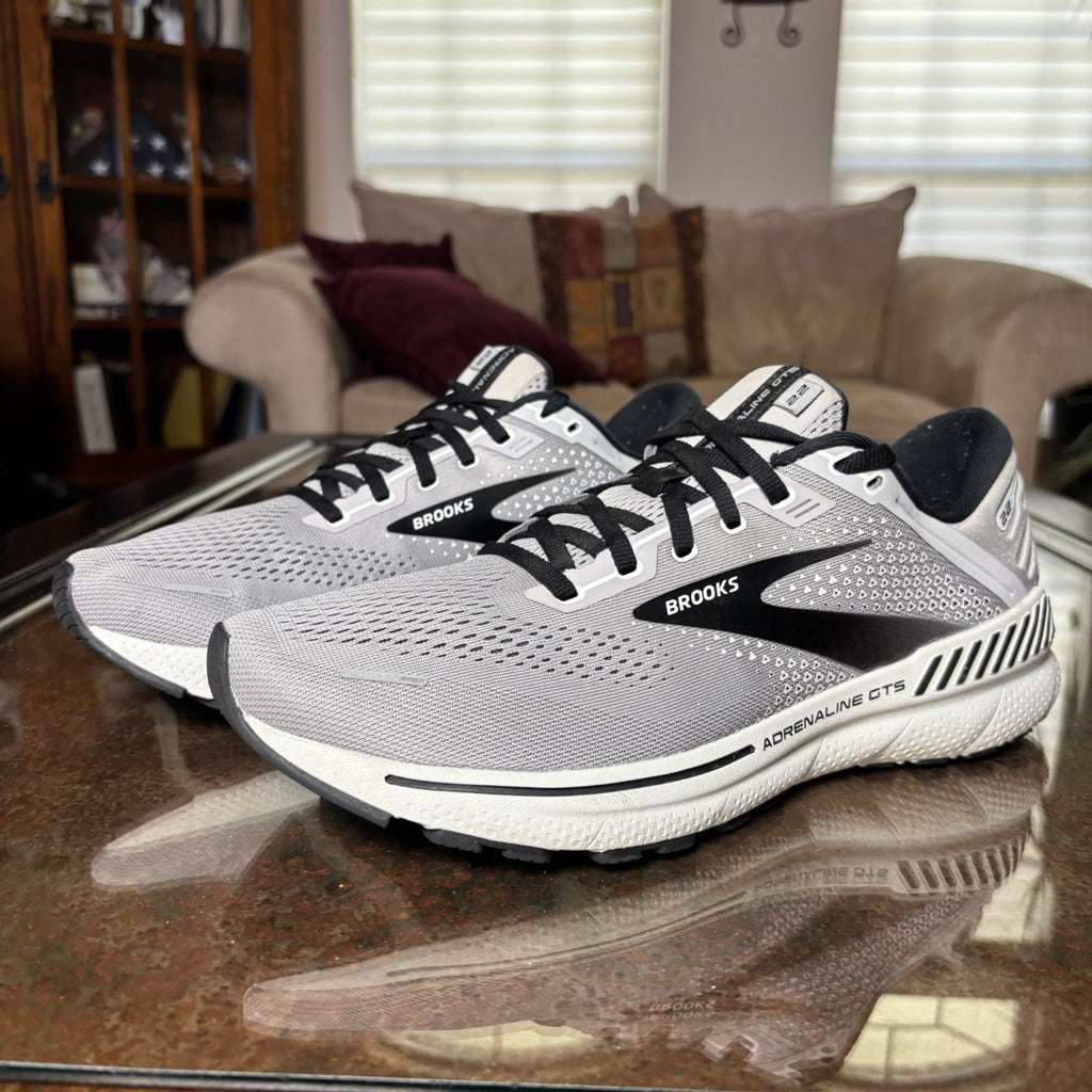 Brooks Adrenaline GTS 22 Shoes Men's 10.5 Grey Road Running Athletic Stability
