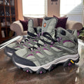Merrell Moab 3 Mid Waterproof Hiking Boots Women's 6.5 Green Trail Outdoor Shoes
