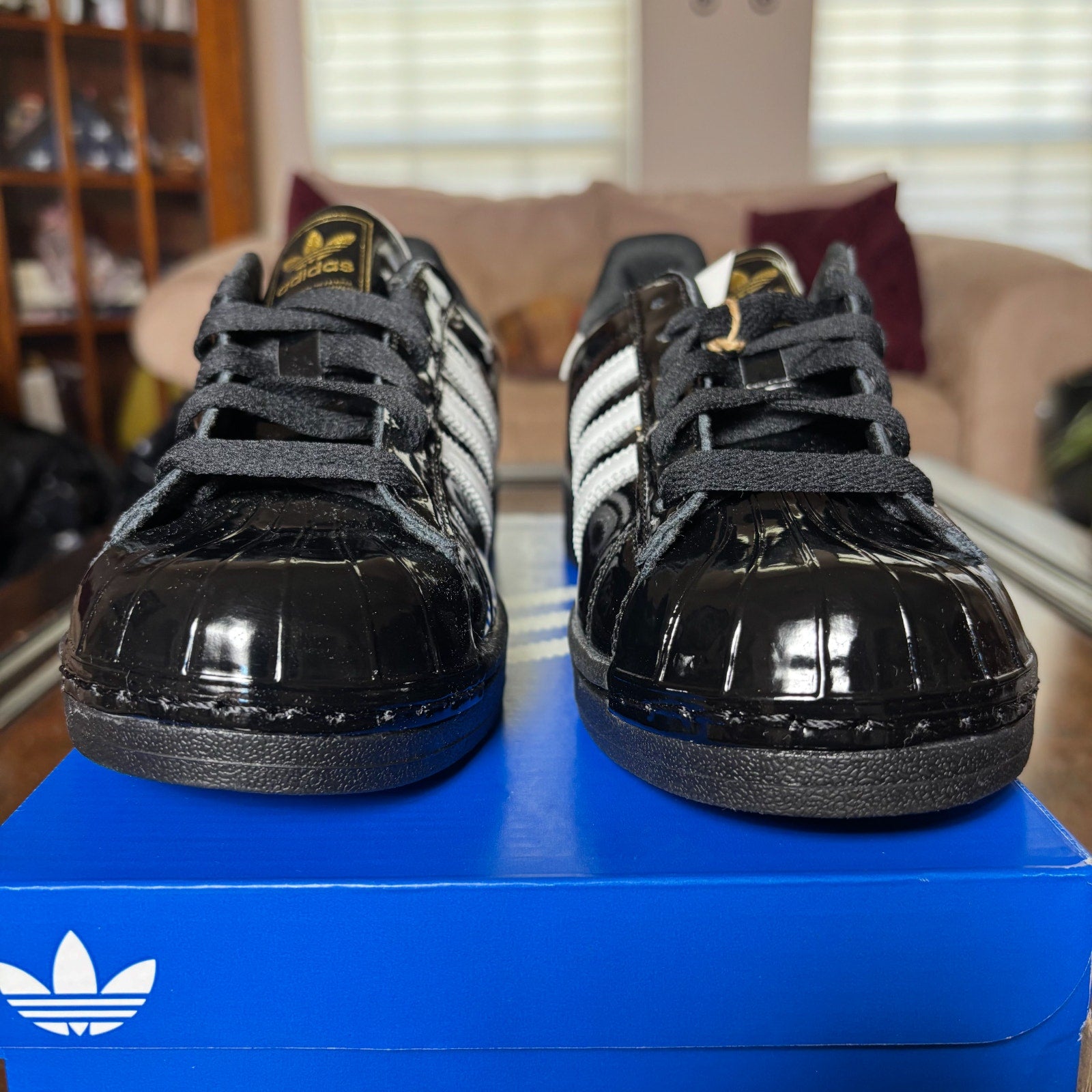 Adidas Superstar 2 II Patent Leather Black Lifestyle Shoe Sneaker Women's Sizes