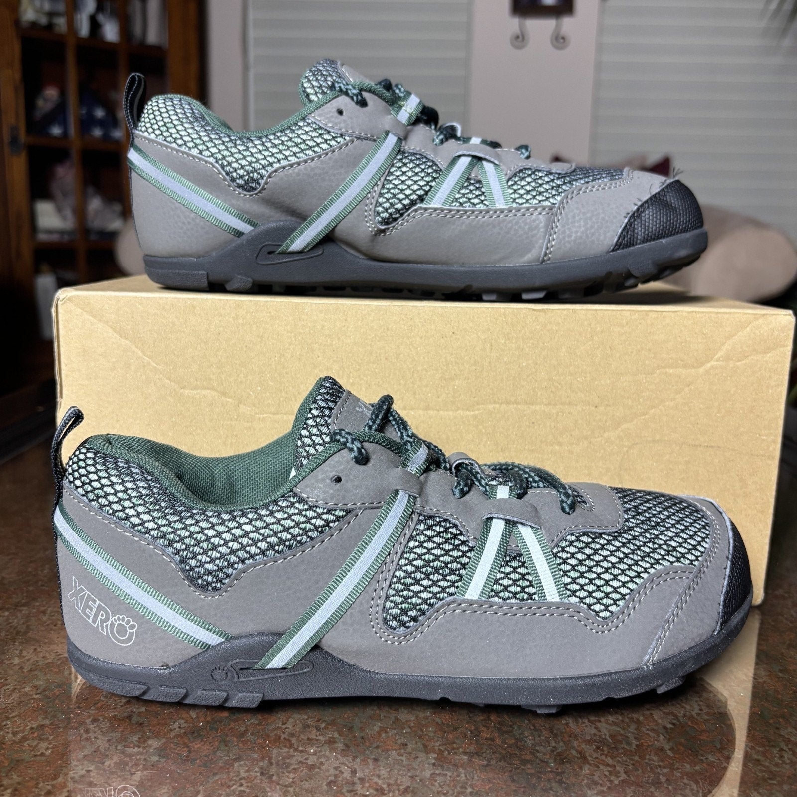 Xero Shoes TerraFlex Women's 9.5 Grey Green Barefoot Minimalist Trail Athletic