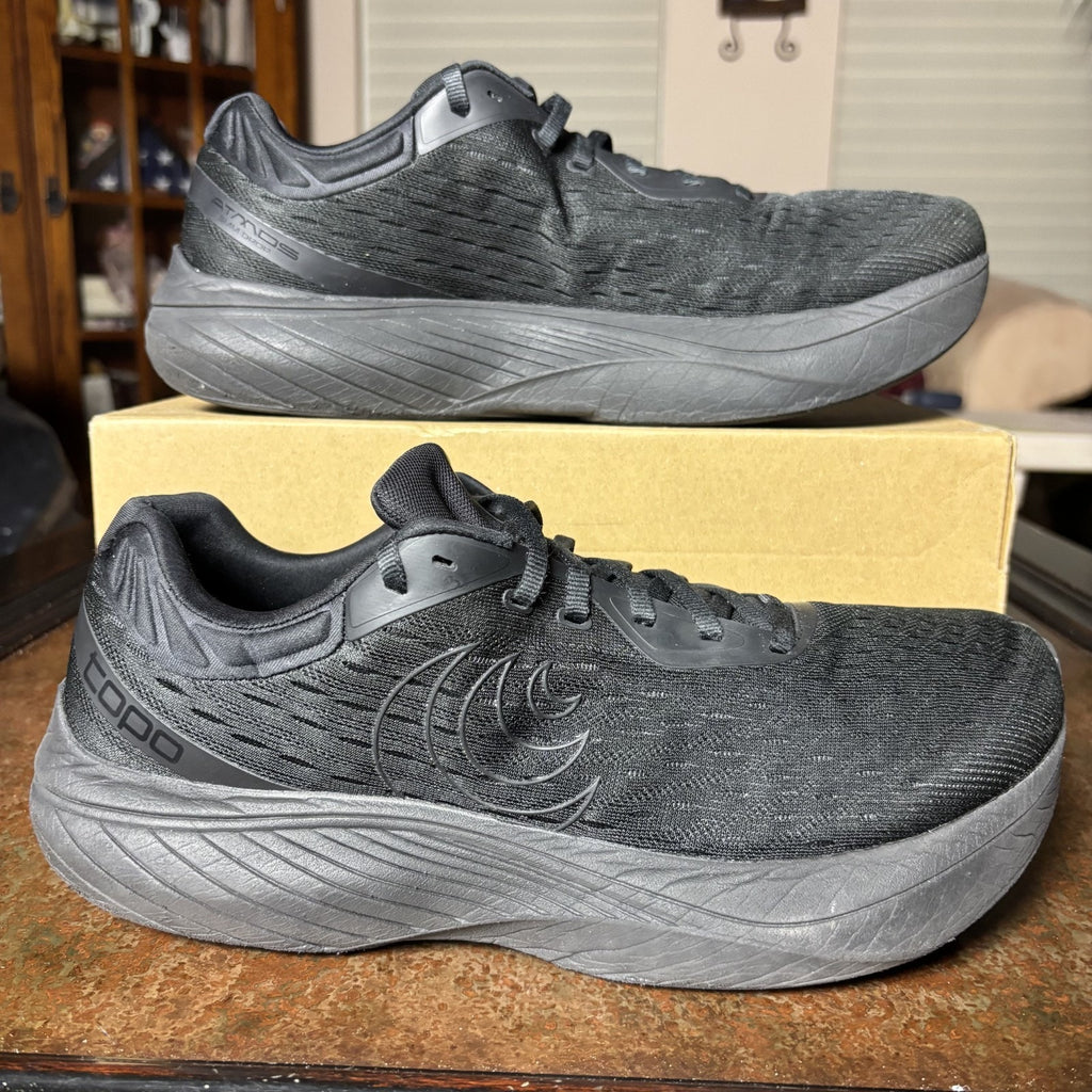 Topo Athletic Atmos Shoes Mens Size 12 Black Road Running Comfort Shoes Sneakers