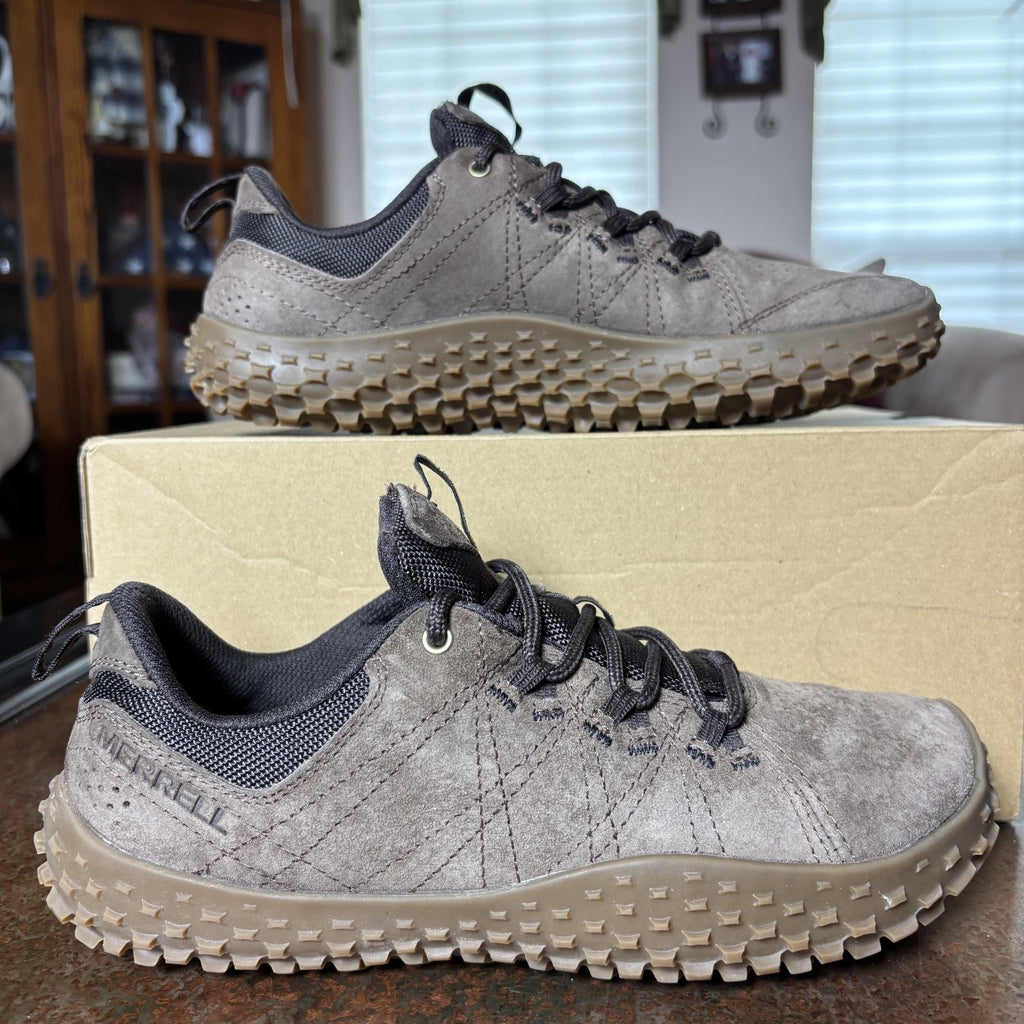 Merrell Wrapt Minimalist Shoes Mens Size 7.5 Brown Mole Barefoot Outdoor Sneaker