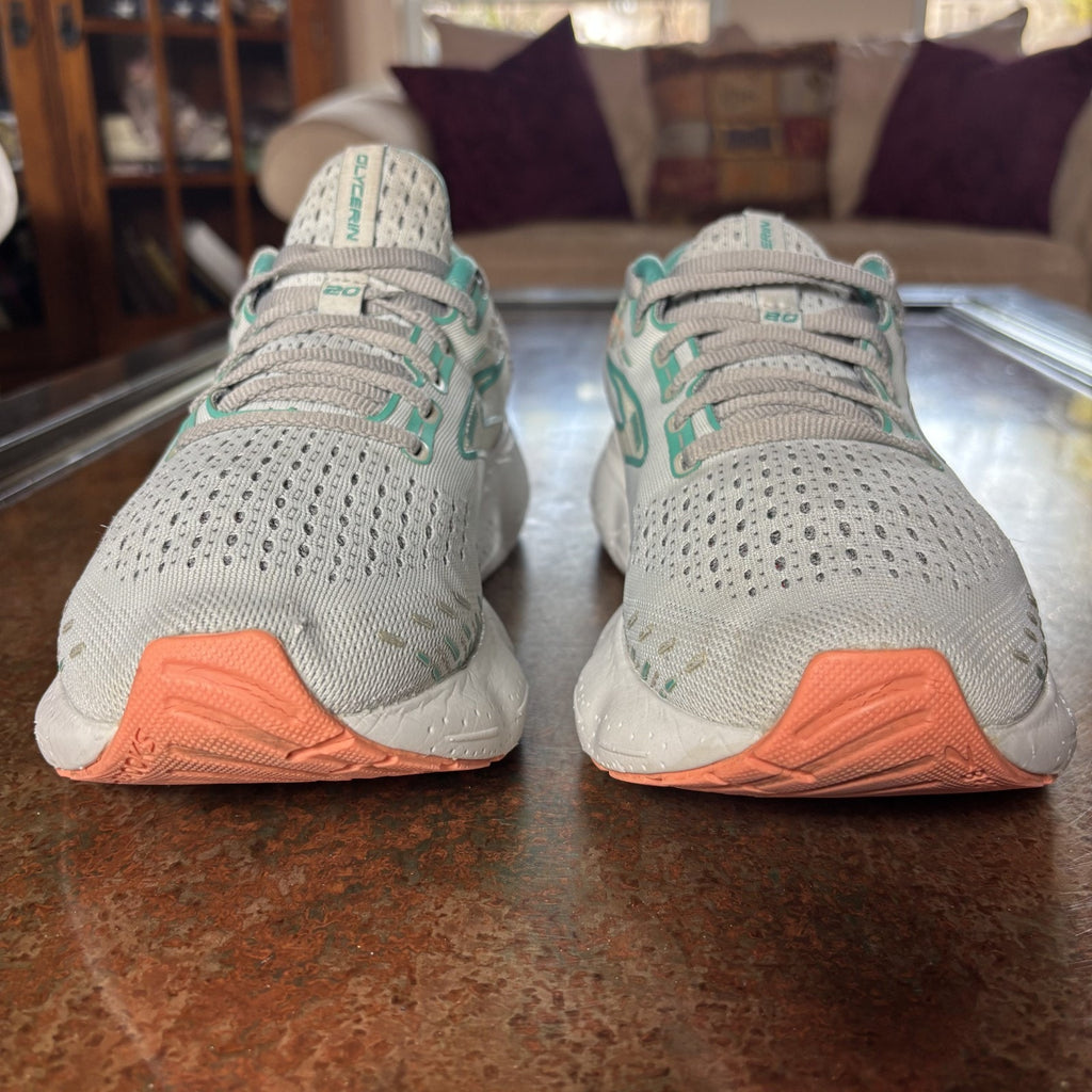 Brooks Glycerin 20 Shoes Women's Sz 10.5 White Running Athletic Comfort Sneakers