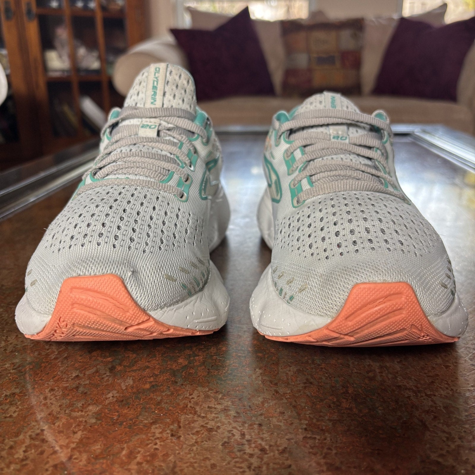 Brooks Glycerin 20 Shoes Women's Sz 10.5 White Running Athletic Comfort Sneakers