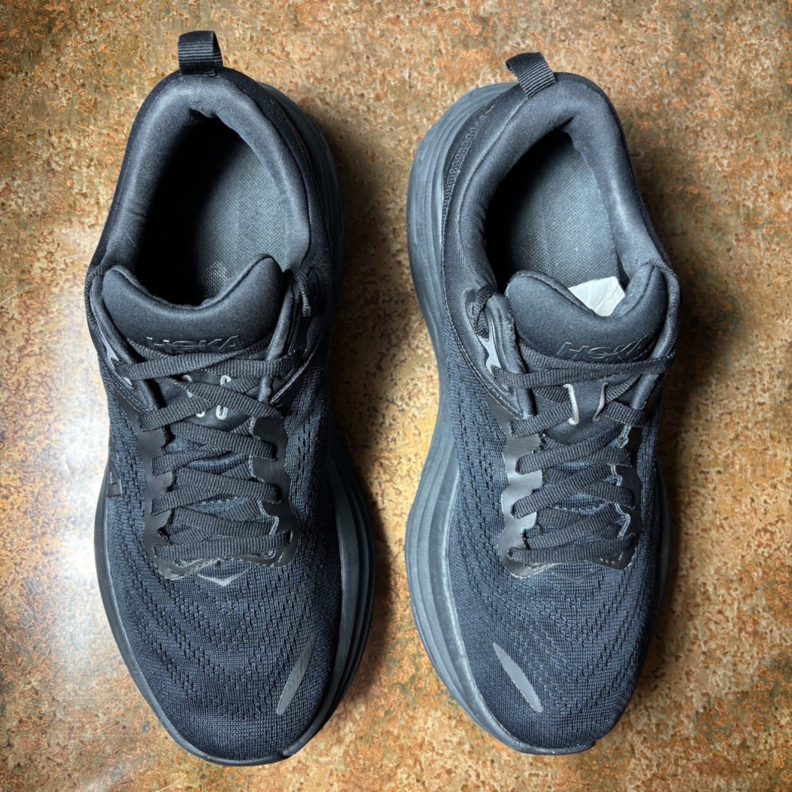 Hoka One One Bondi 8 Shoes Women's Size 9.5 Black Road Running Athletic Sneakers
