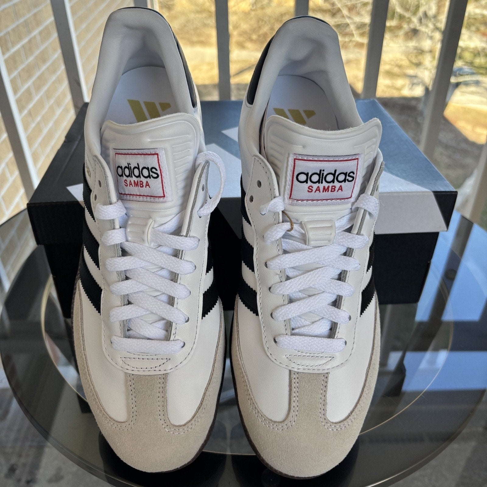 Adidas Samba Classic OG Indoor Soccer Shoes Casual White Black Gum Mens Size 9.5