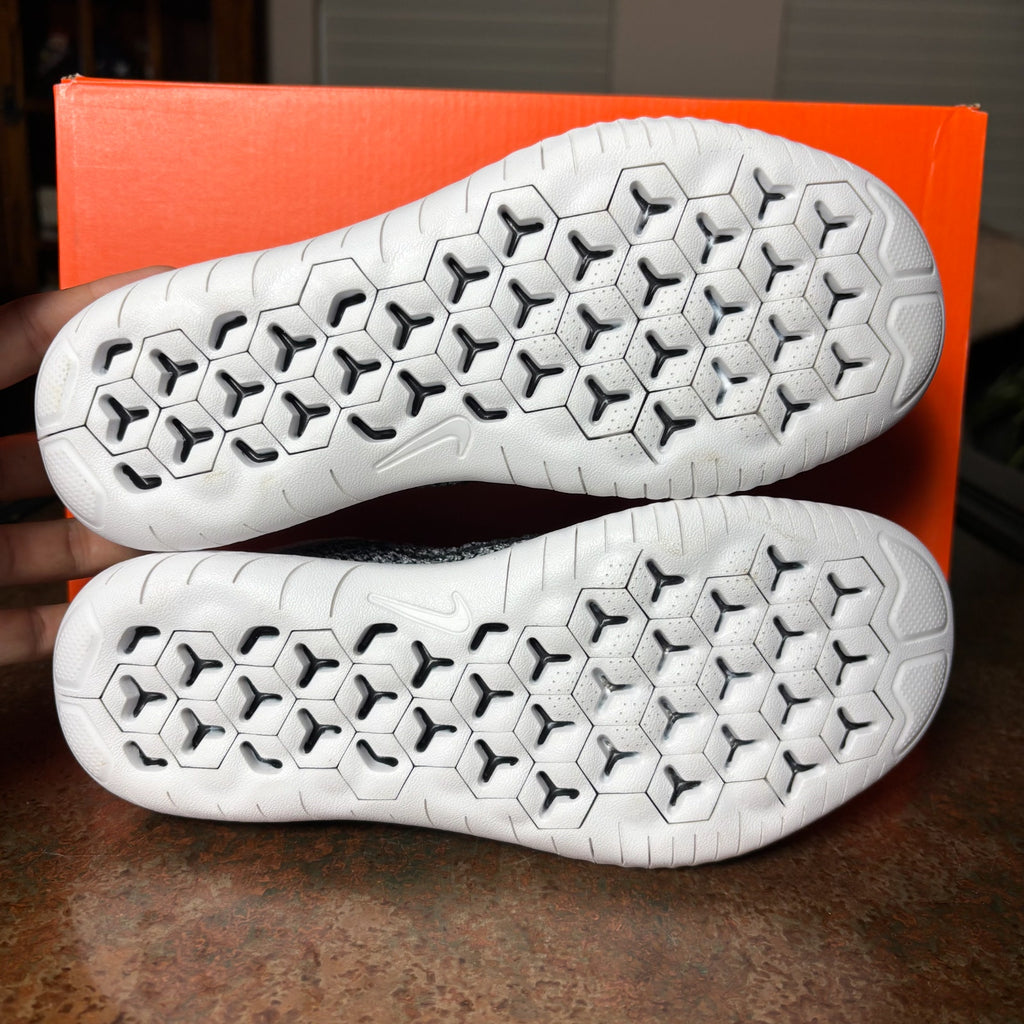 Nike Free Run Flyknit 2018 Grey White Athletic Shoes Sneakers Women's Sizes NEW