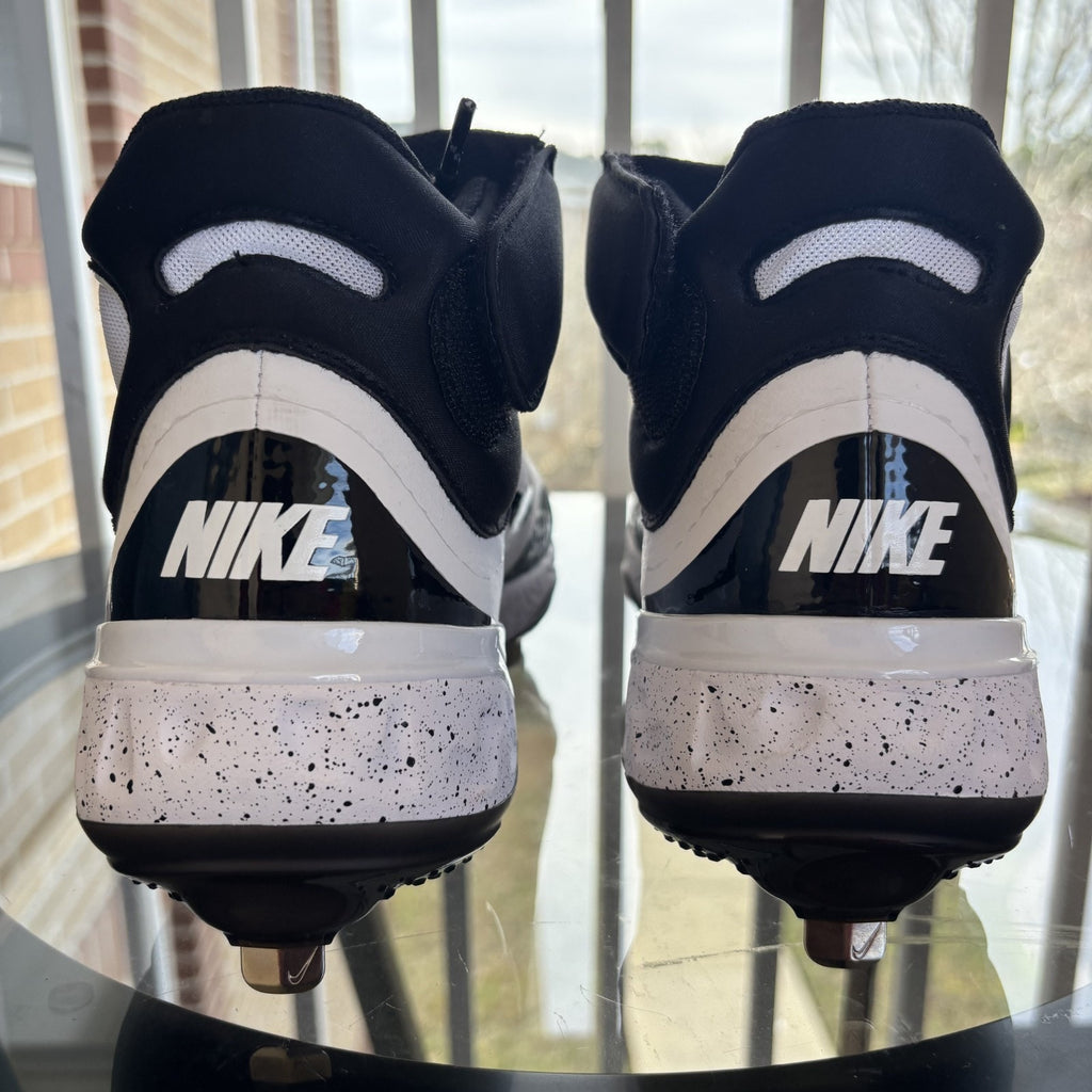 Men Nike Alpha Huarache Elite 4 Mid Baseball Cleats Mens Size 8 White Black NEW