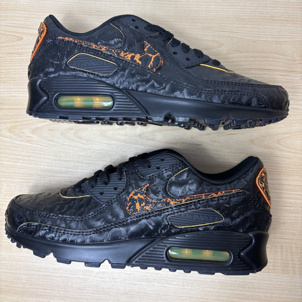 Nike Air Max 90 QS Volcano Shoes Mens 7.5 Black Orange Lifestyle Element Sneaker