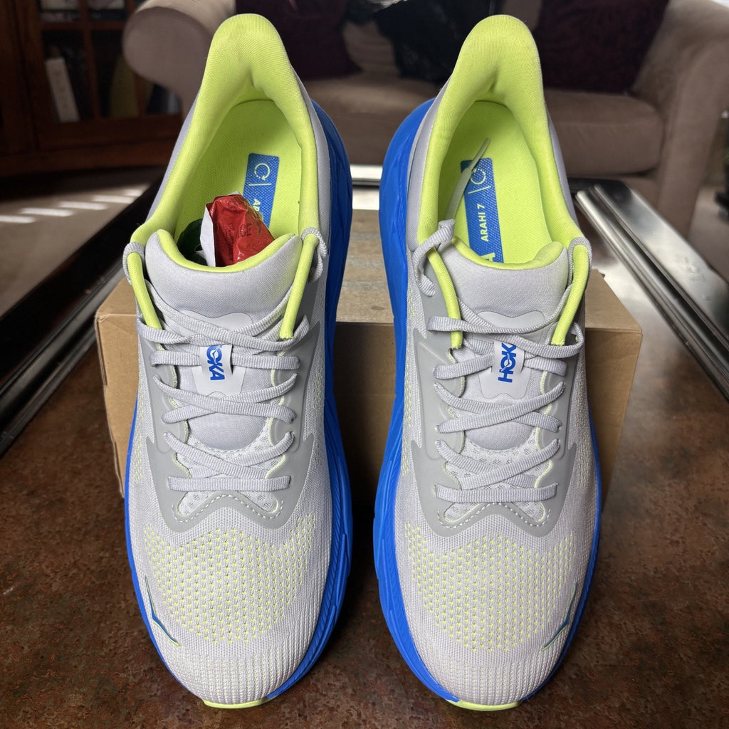Hoka One One Arahi 7 Shoes Men's Size 12.5 Grey Blue Stability Athletic Running