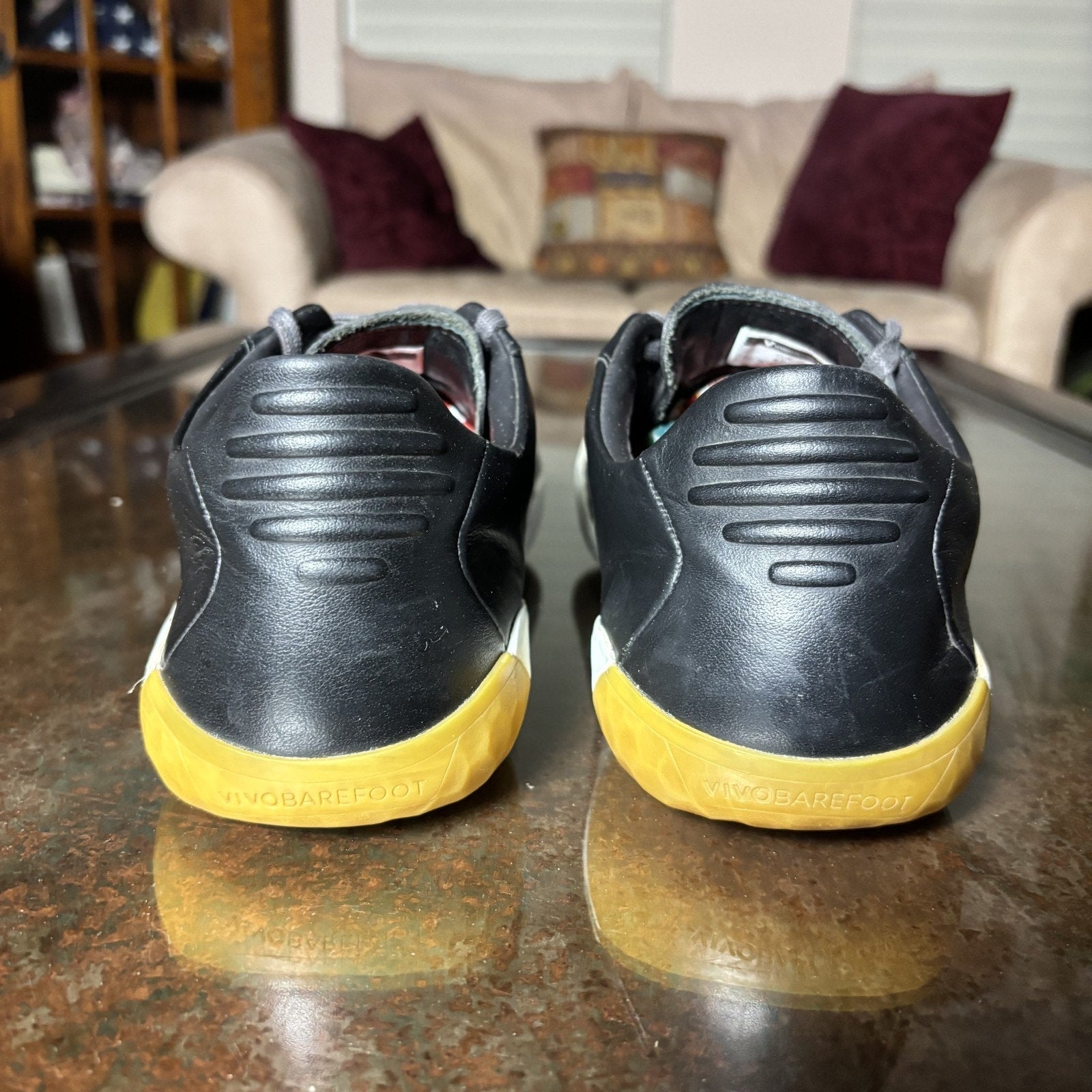 Vivobarefoot GEO Court II Shoes Mens 10 EU 43 Black Leather Barefoot Minimalist