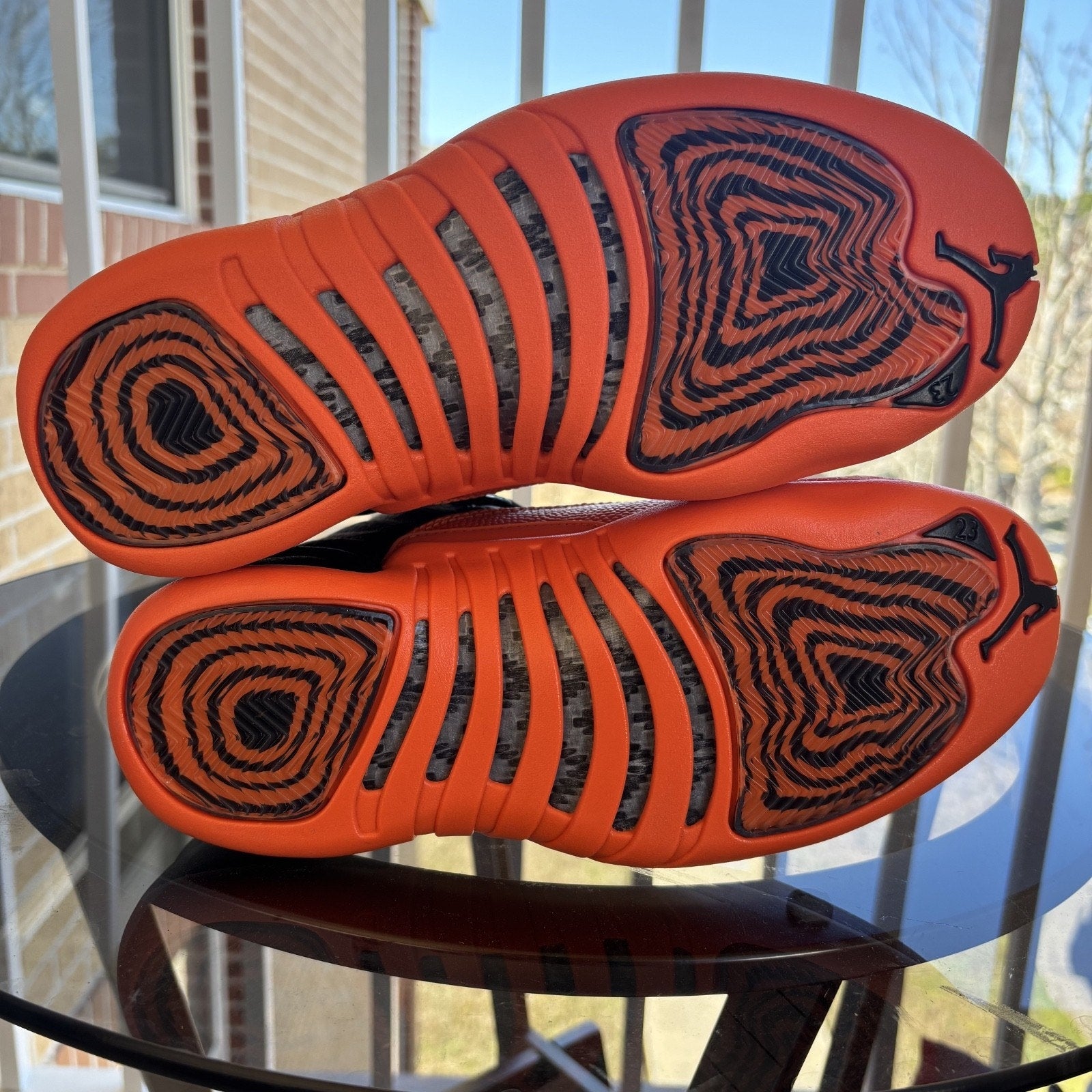 Nike Air Jordan 12 Retro Shoes Women's 7.5 Black Orange Basketball WNBA Sneakers
