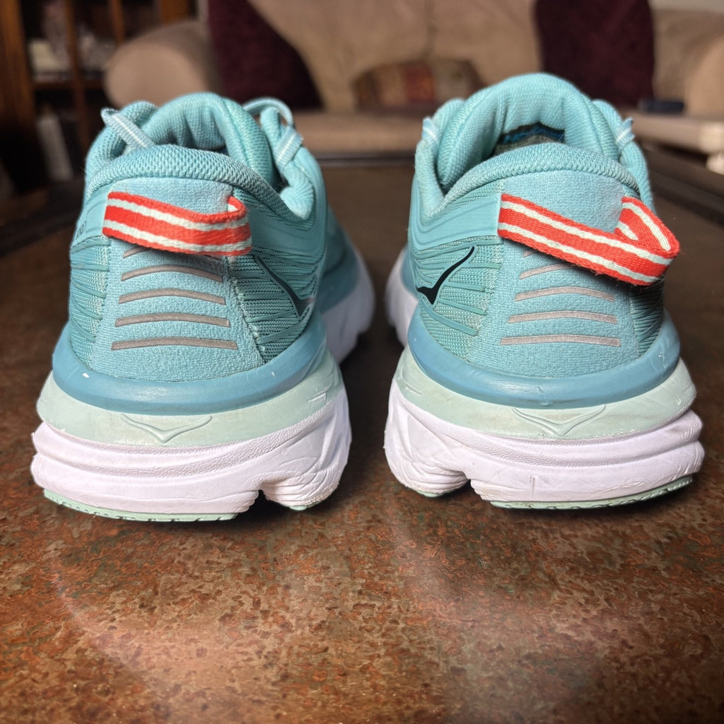 Hoka One One Bondi 7 Shoes Women's 7.5 Blue Road Running Athletic Gym Sneakers