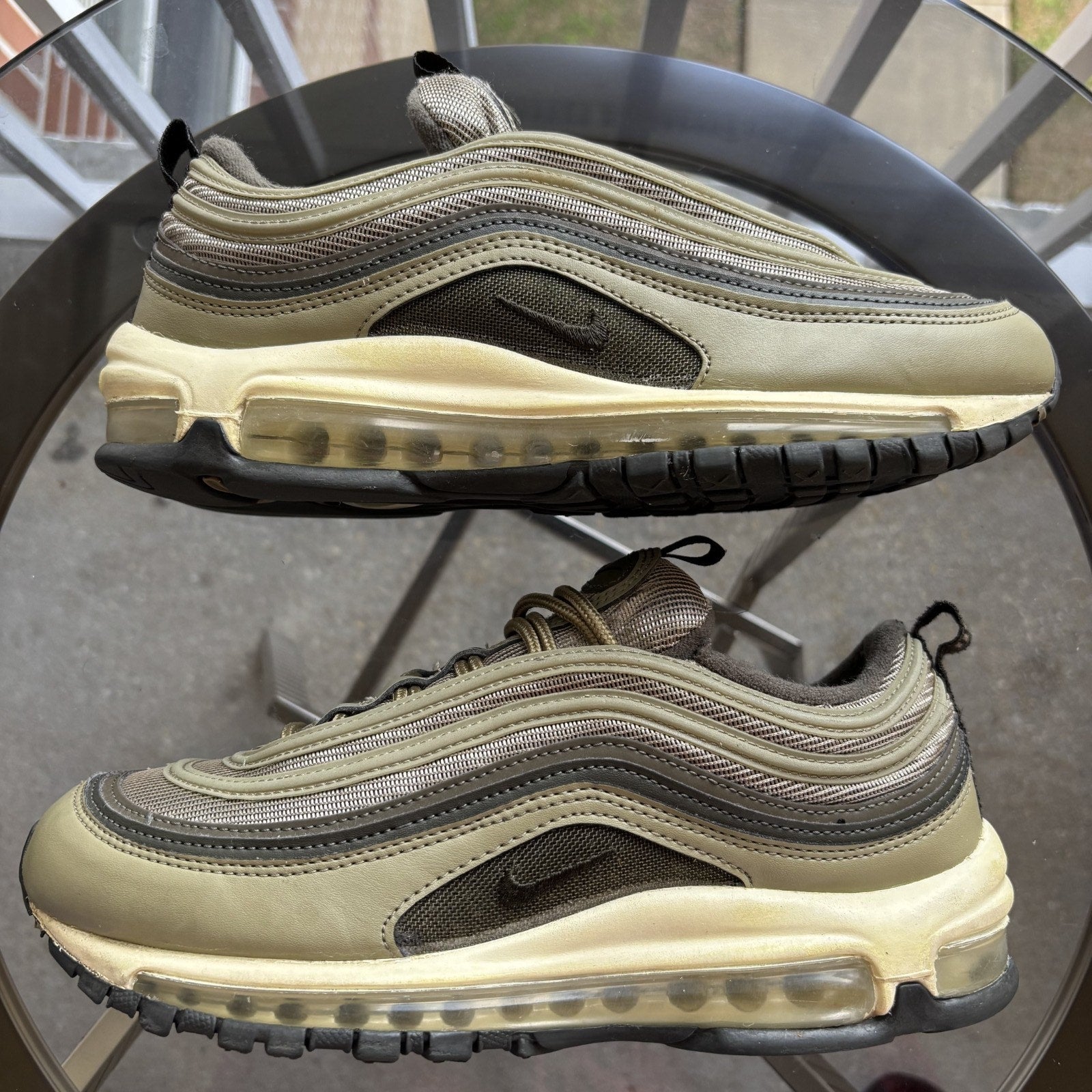 Nike Air Max 97 Shoes Womens Size 9.5 Army Green Athletic Lifestyle Gym Sneakers