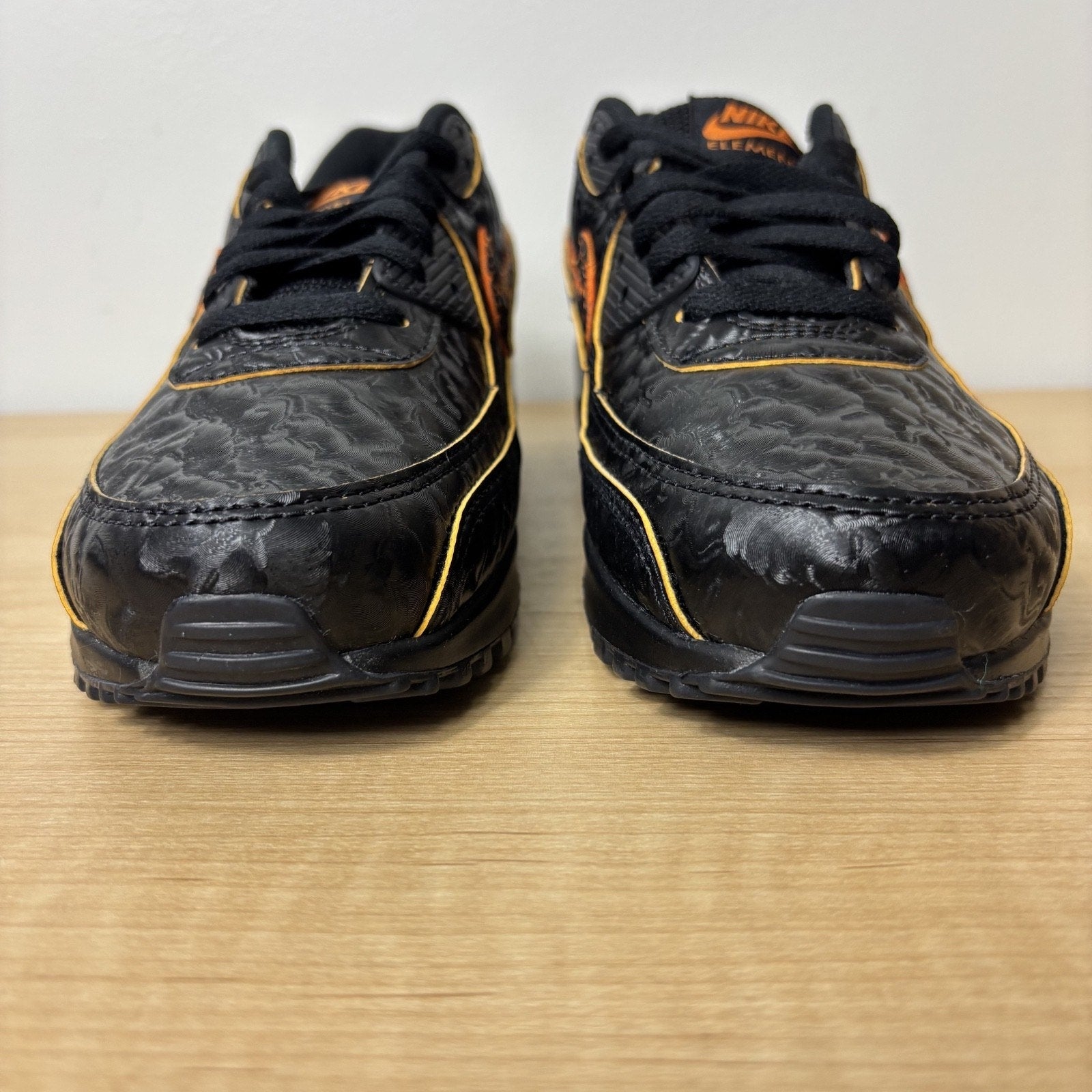 Nike Air Max 90 QS Volcano Shoes Mens 7.5 Black Orange Lifestyle Element Sneaker