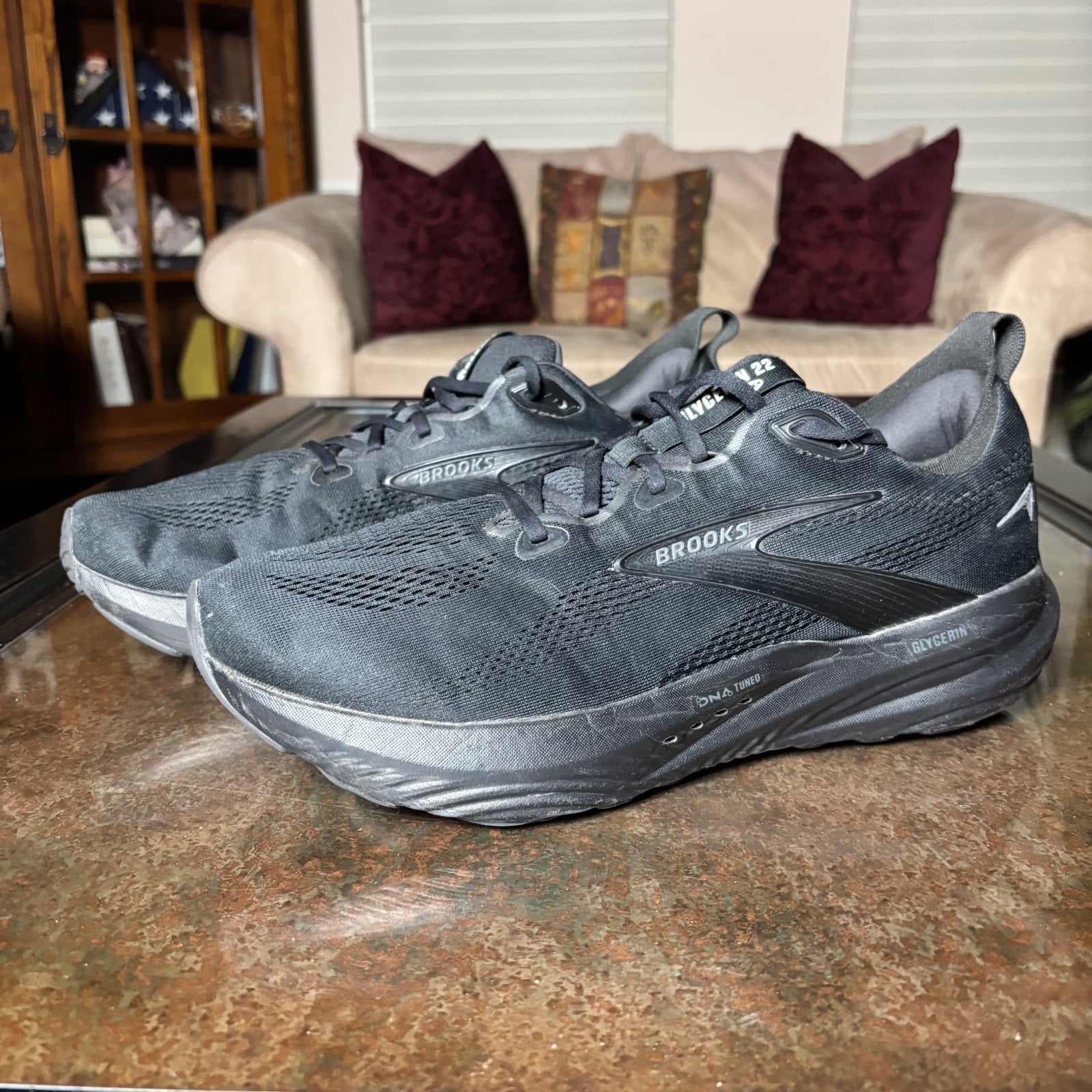 Brooks Glycerin 22 Shoes Men's 14 Black Road Running Athletic Comfort Sneakers