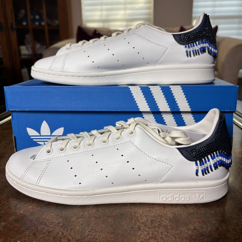 Adidas Stan Smith x CLOT Edison Chen Shoes Mens Size 9.5 White Leather Beads