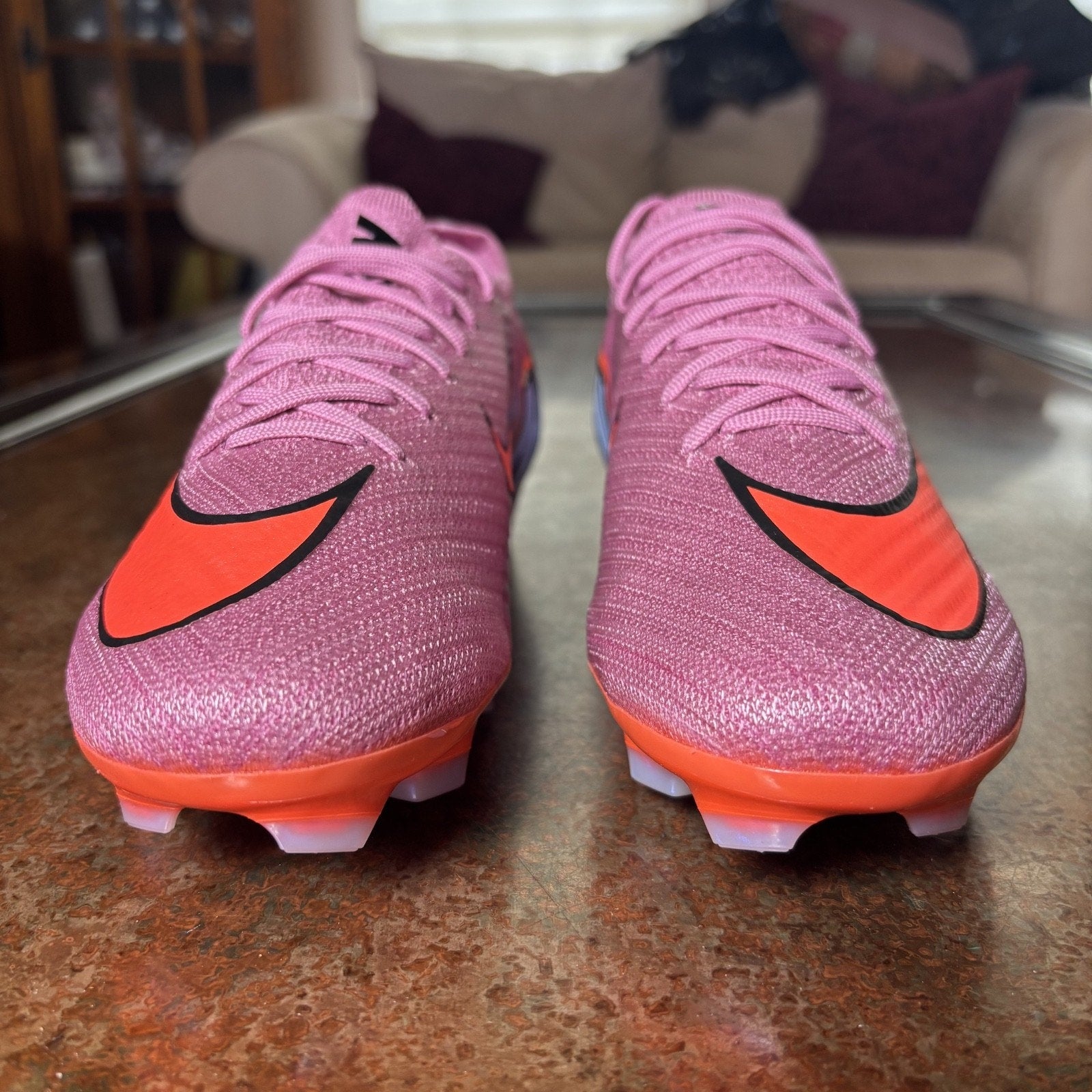 Nike Zoom Mercurial Vapor 16 Elite FG Soccer Cleats Women's Size 7 Pink Orange