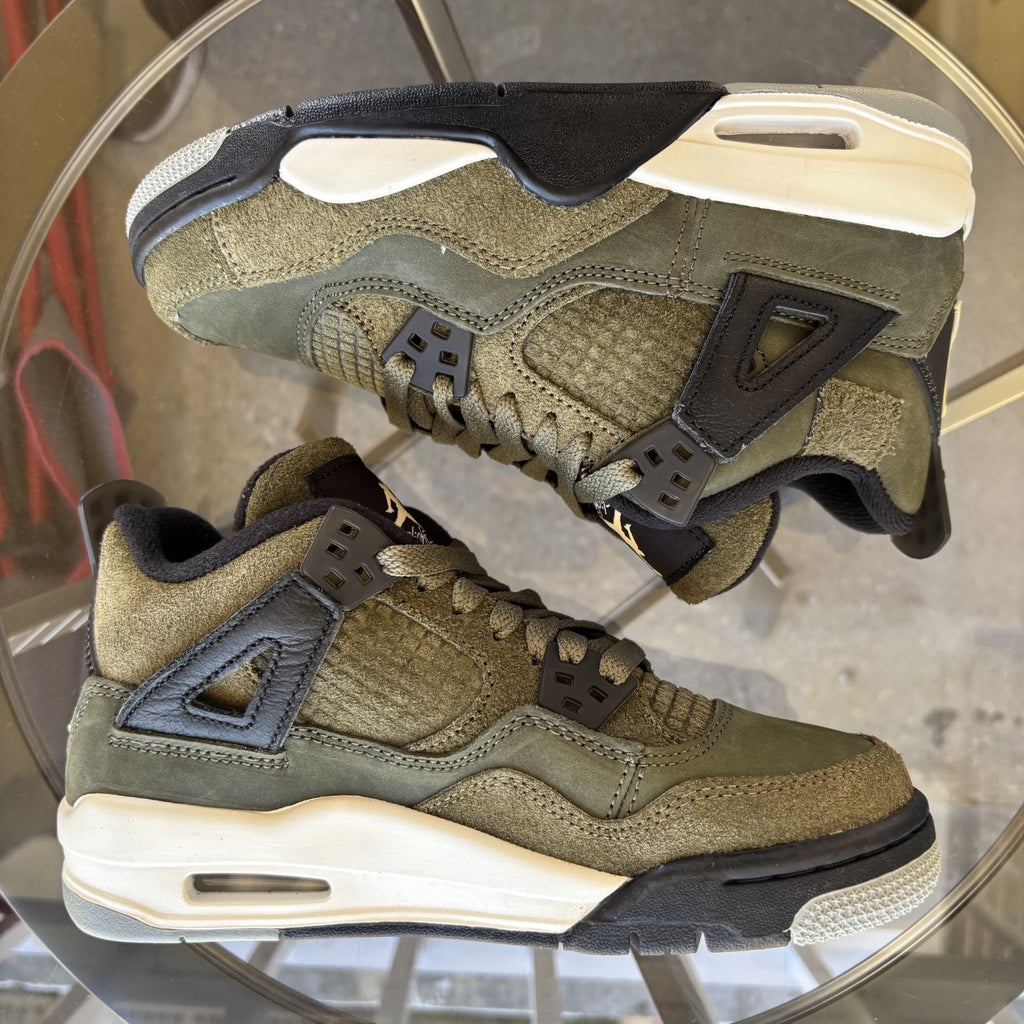 Nike Air Jordan 4 Retro SE Craft Medium Olive Green Sneakers Women's Sz 5 | 3.5Y