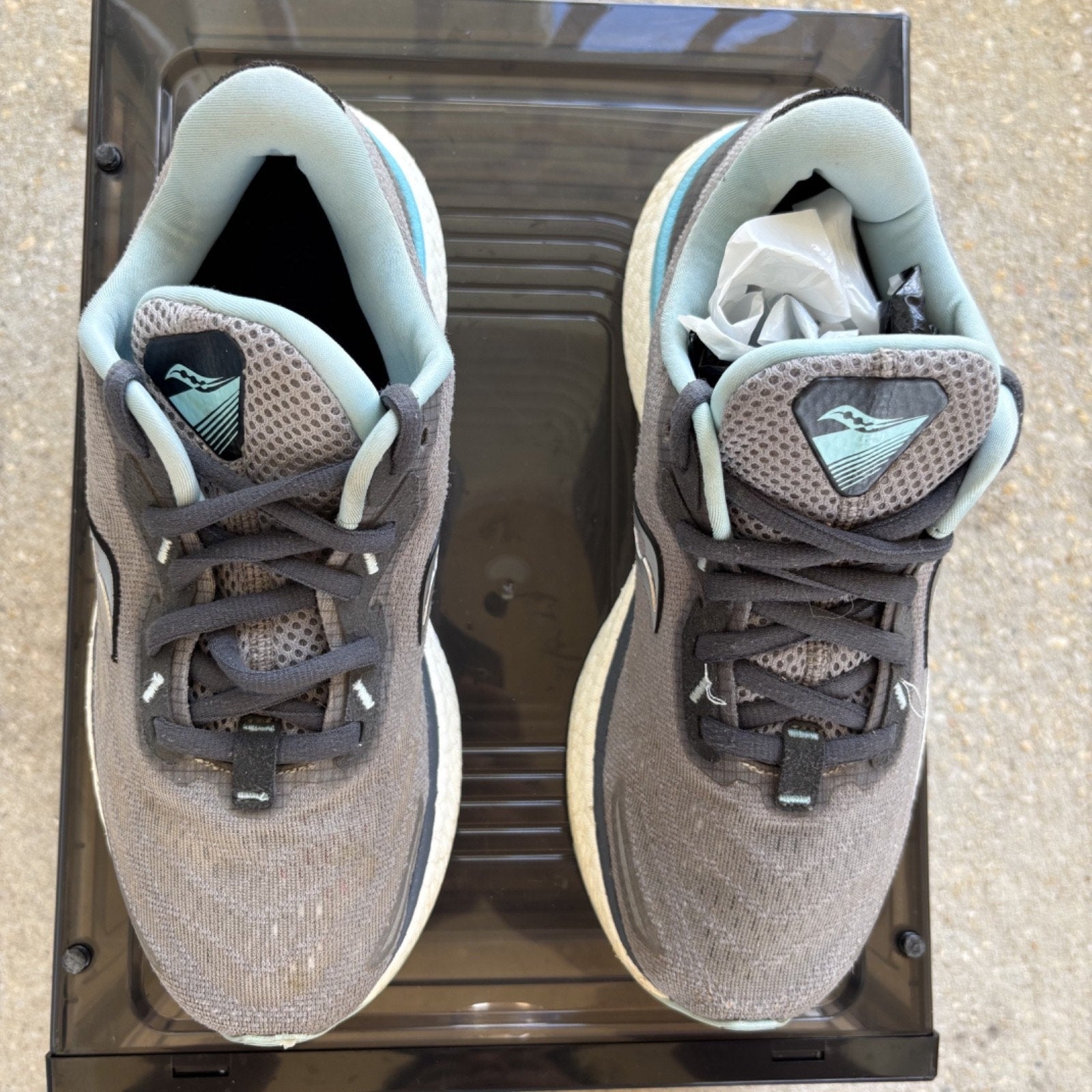 Saucony Triumph 19 Shoes Women's Size 6 Wide Gray Blue Running Athletic Sneakers