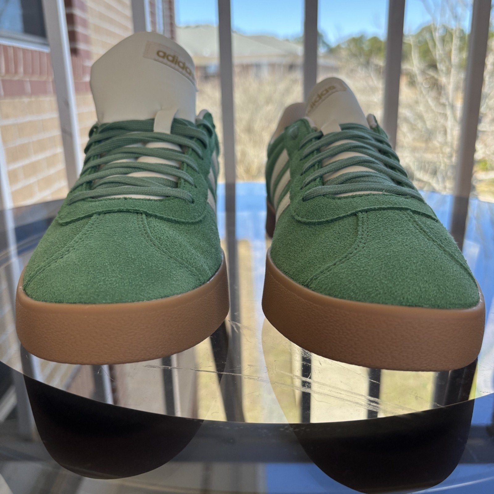 Adidas VL Court 2.0 Shoes Mens Size 10 Green White Casual Lifestyle Sneakers NEW