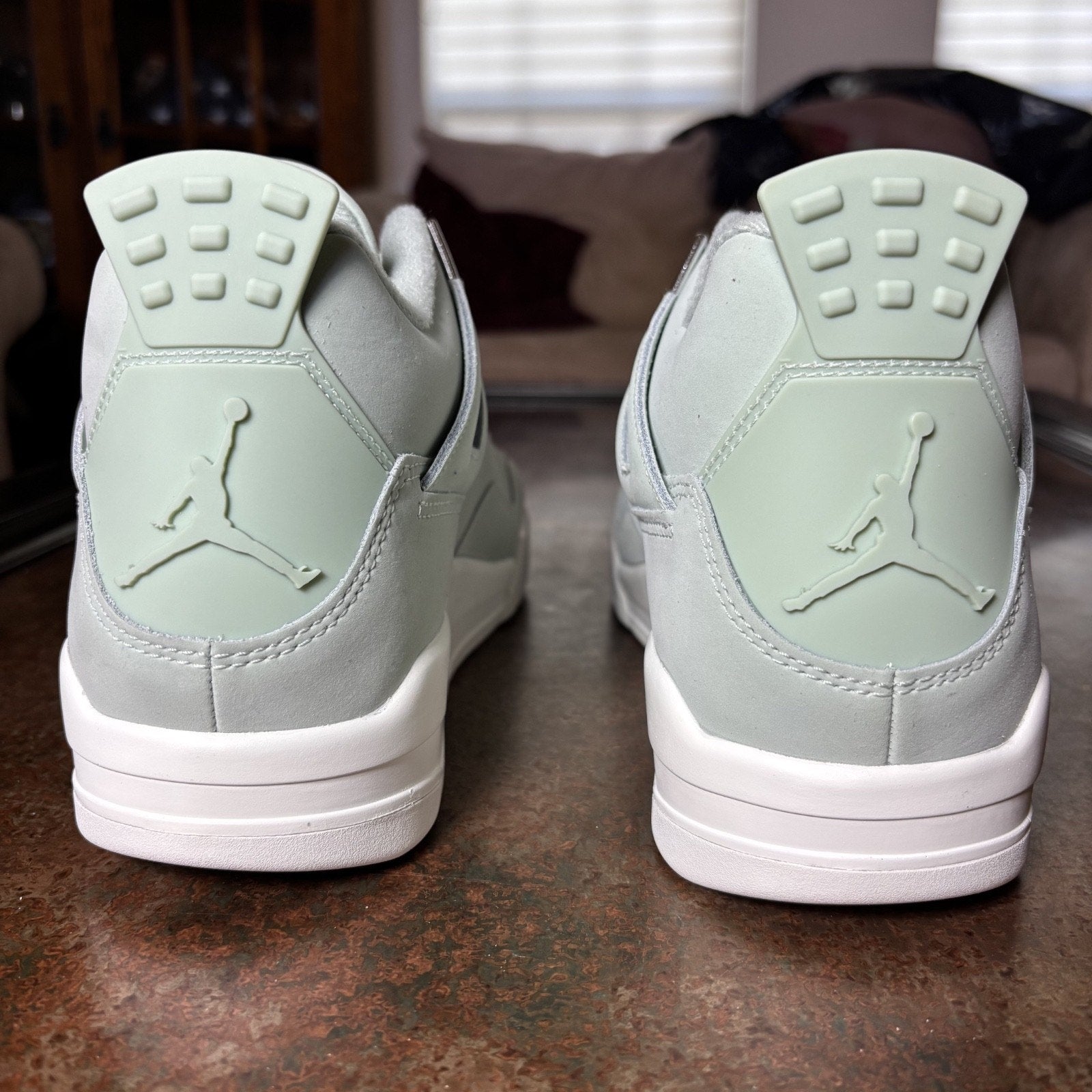 Nike Air Jordan 4 Retro Shoes Mens Size 10.5 Seafoam Green Silver Sail Sneakers