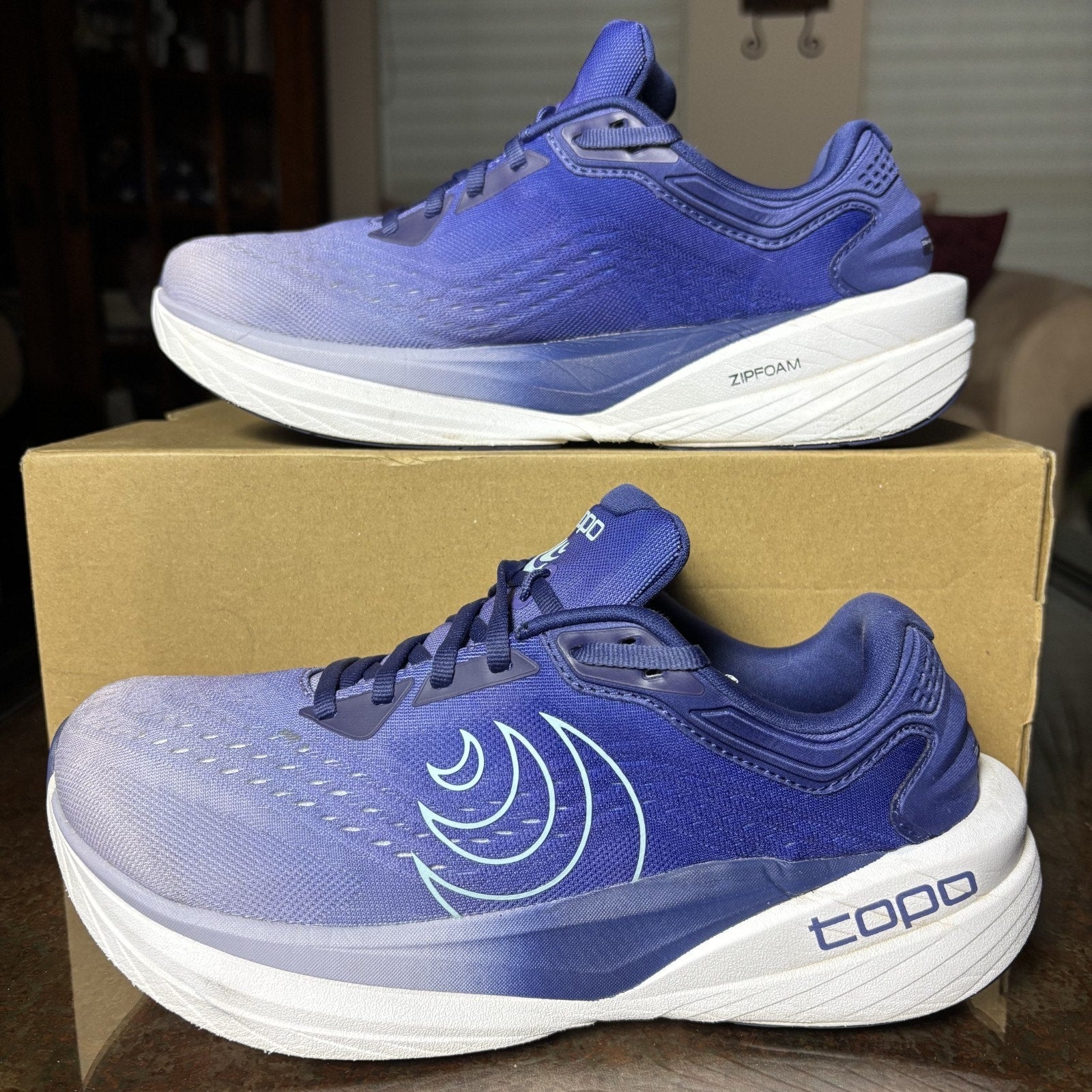 Topo Athletic Phantom 4 Shoes Women's 8 Purple White Road Running 5MM Drop Gym