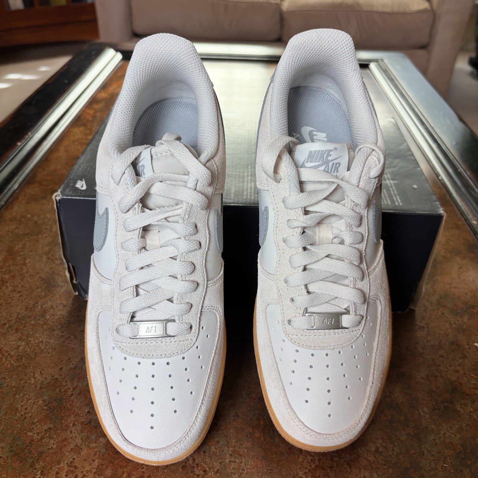 Nike Air Force 1 '07 LV8 White Gray Gum Lifestyle Athletic Sneakers Mens Sizes