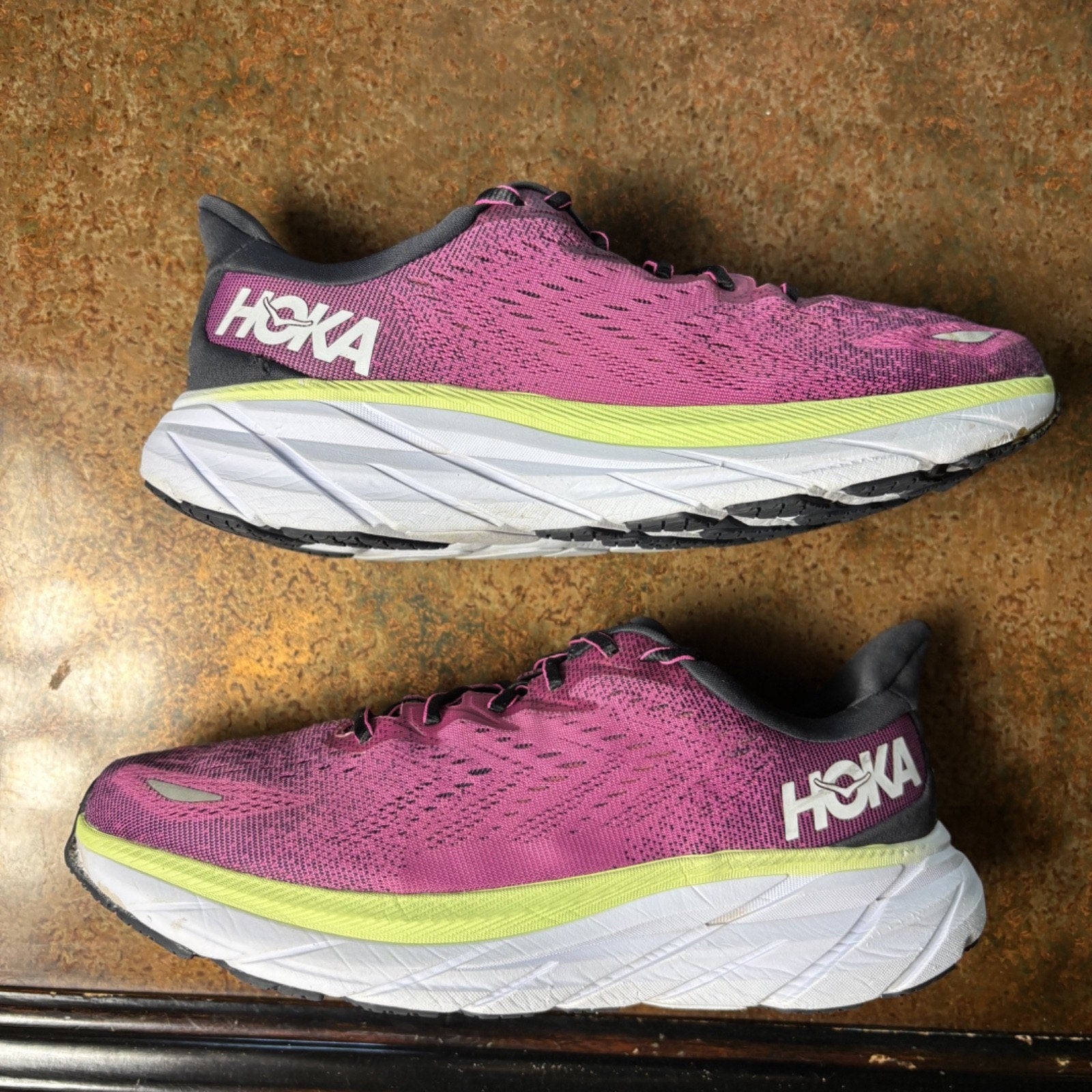 Hoka One One Clifton 8 Shoes Women's Sz 9.5 B Pink Running Athletic Gym Sneakers