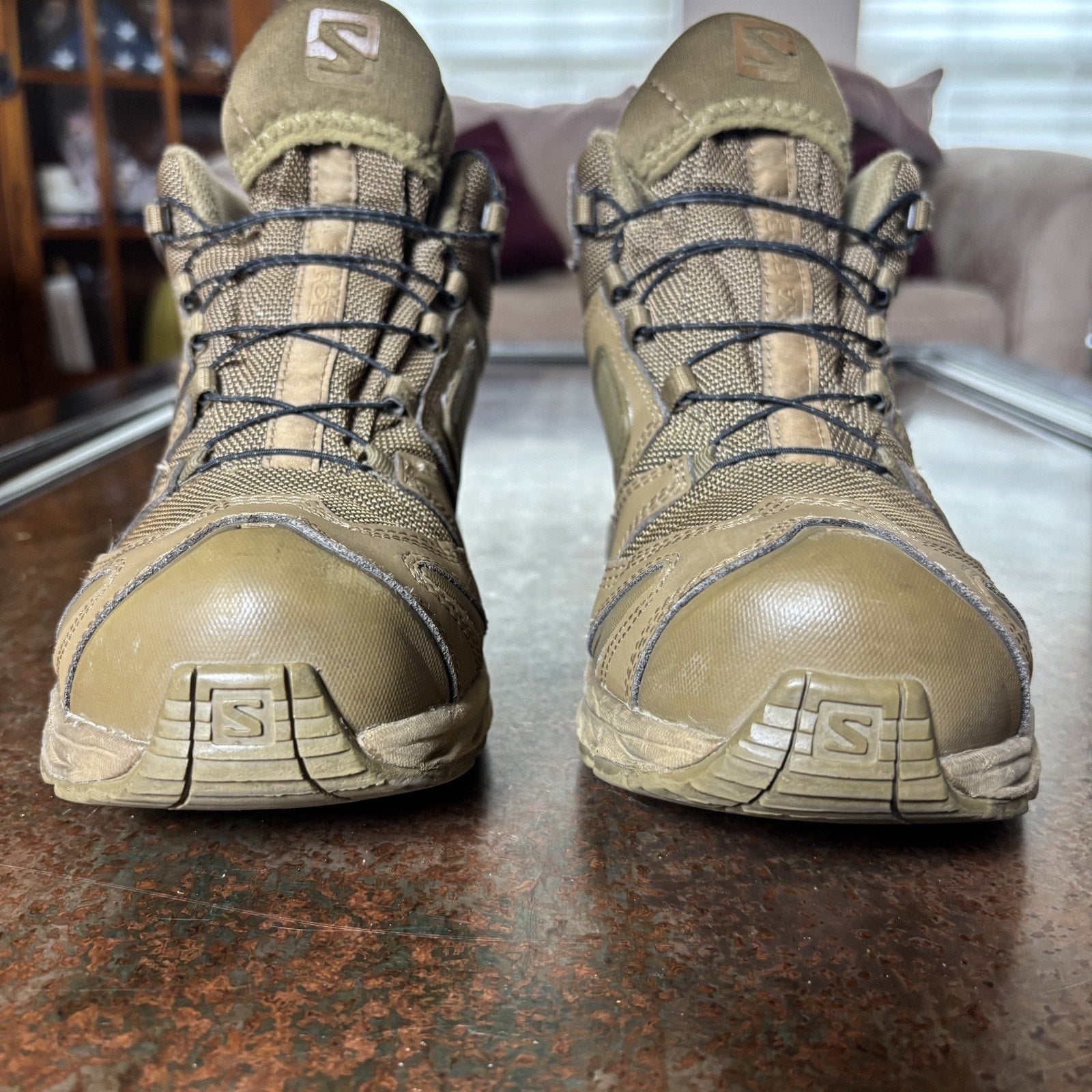 Salomon XA Forces Mid GTX Tactical Combat Boots Women's Size 8.5 Brown Desert