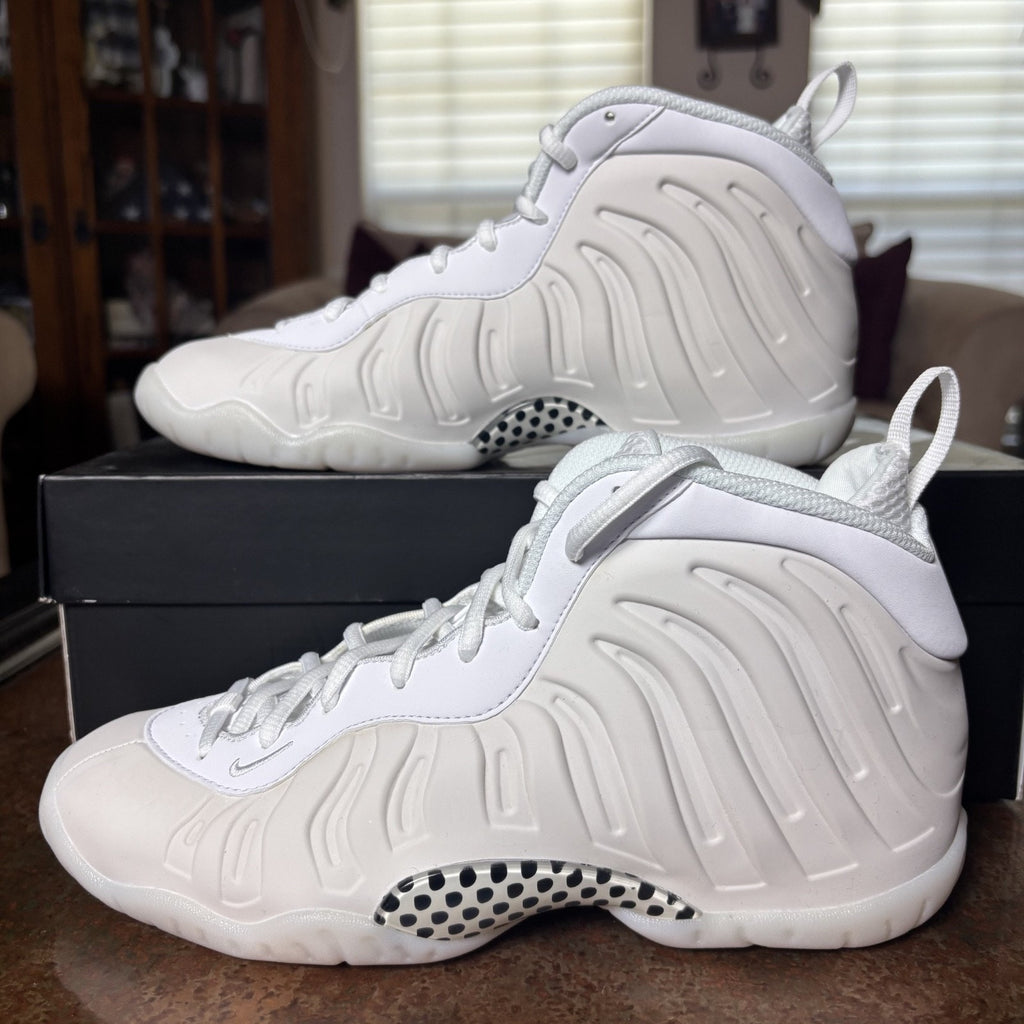 Nike Little Posite One Foamposite GS Size 7 White Shoes Sneakers HQ1959-100 NEW